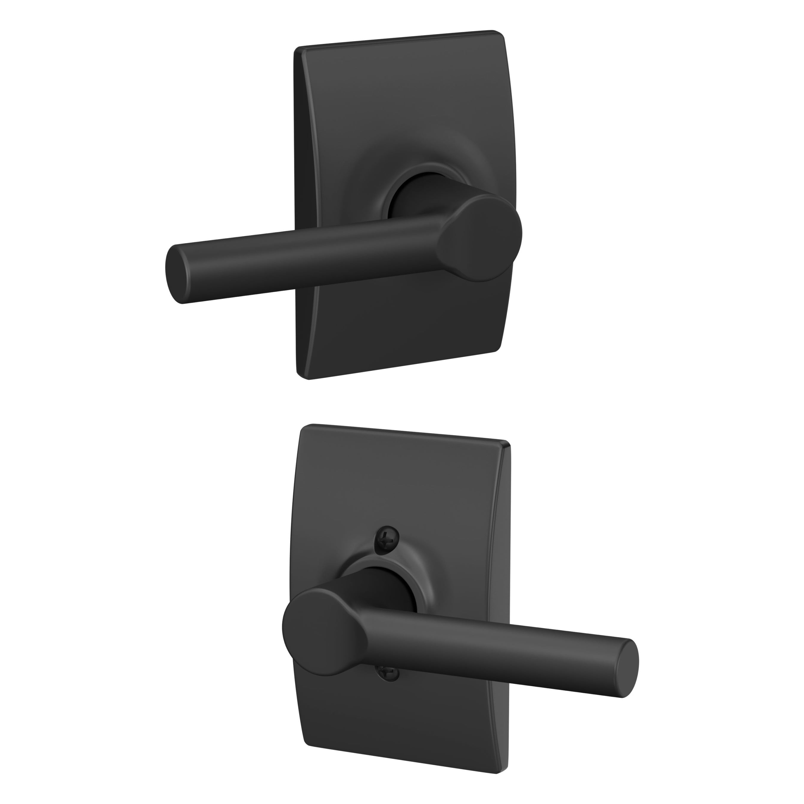 Schlage F10 BRW 622 CEN Broadway-Century Matte Black Universal Interior/Exterior Hall/Closet Passage Door Handle