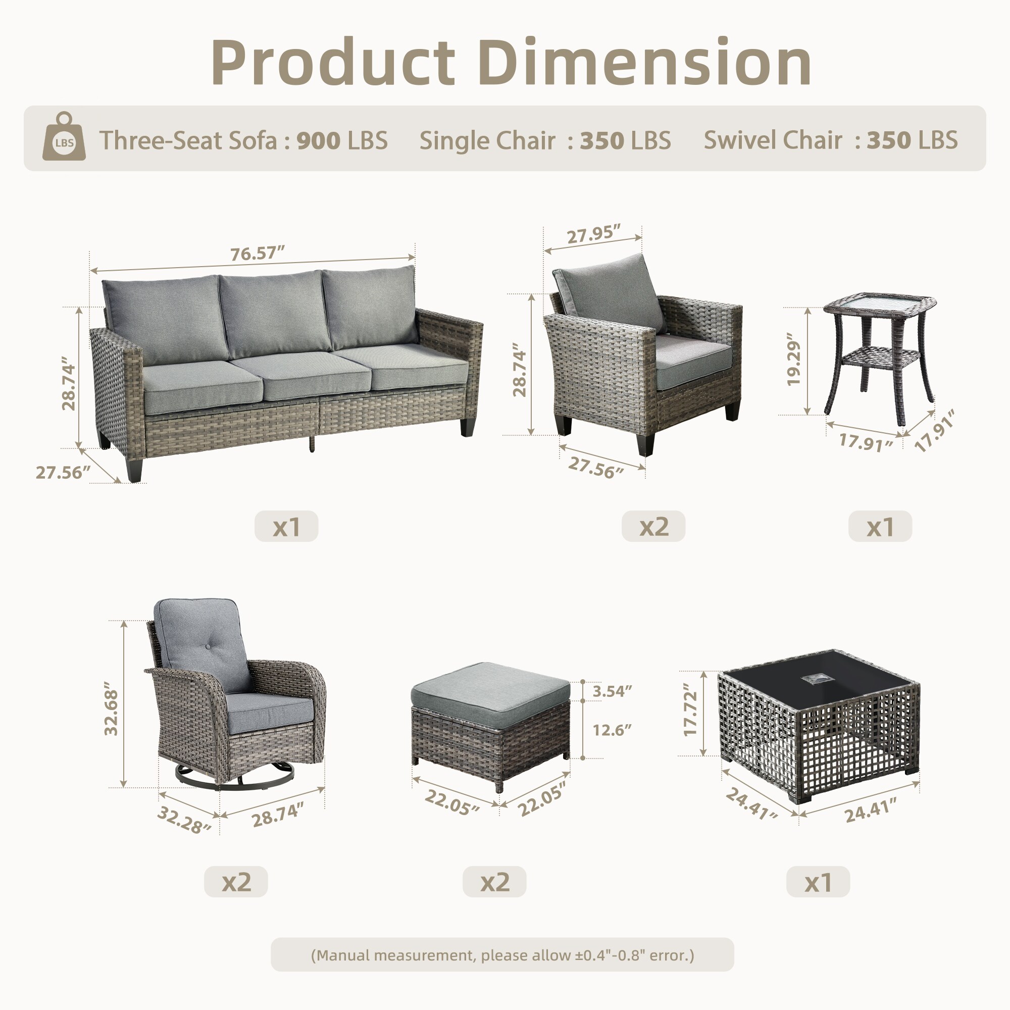 XIZZI XINGRS2093-GNCRC-OT Patio-Conversation-Sets - View #4