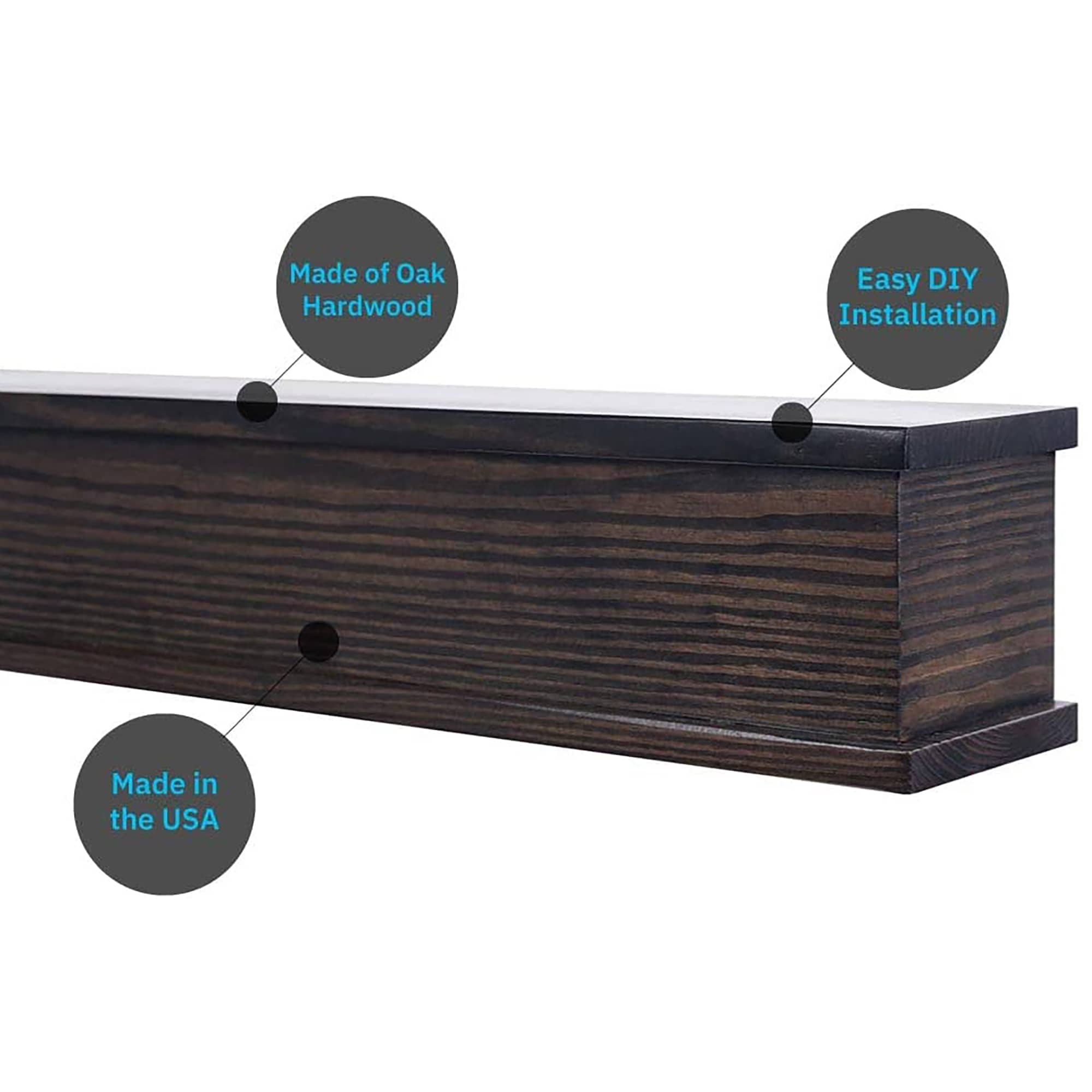 Mantels Direct CHANDLER-72X6-RO-CHO Mantel-Shelves - View #3