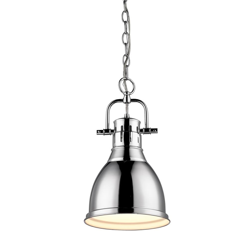 Golden Lighting Duncan Chrome Transitional Dome Medium Hanging Pendant ...