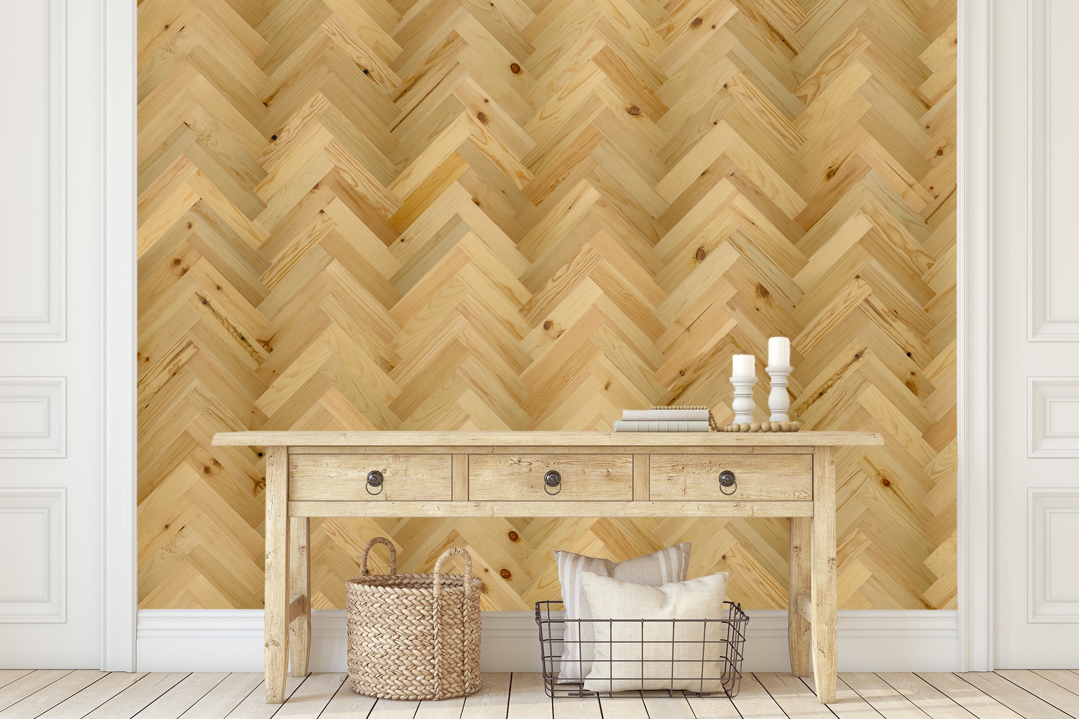 Timberchic 395 3-in x 1-ft Baxter Blonde Pine Wall Plank ( 10-sq ft )