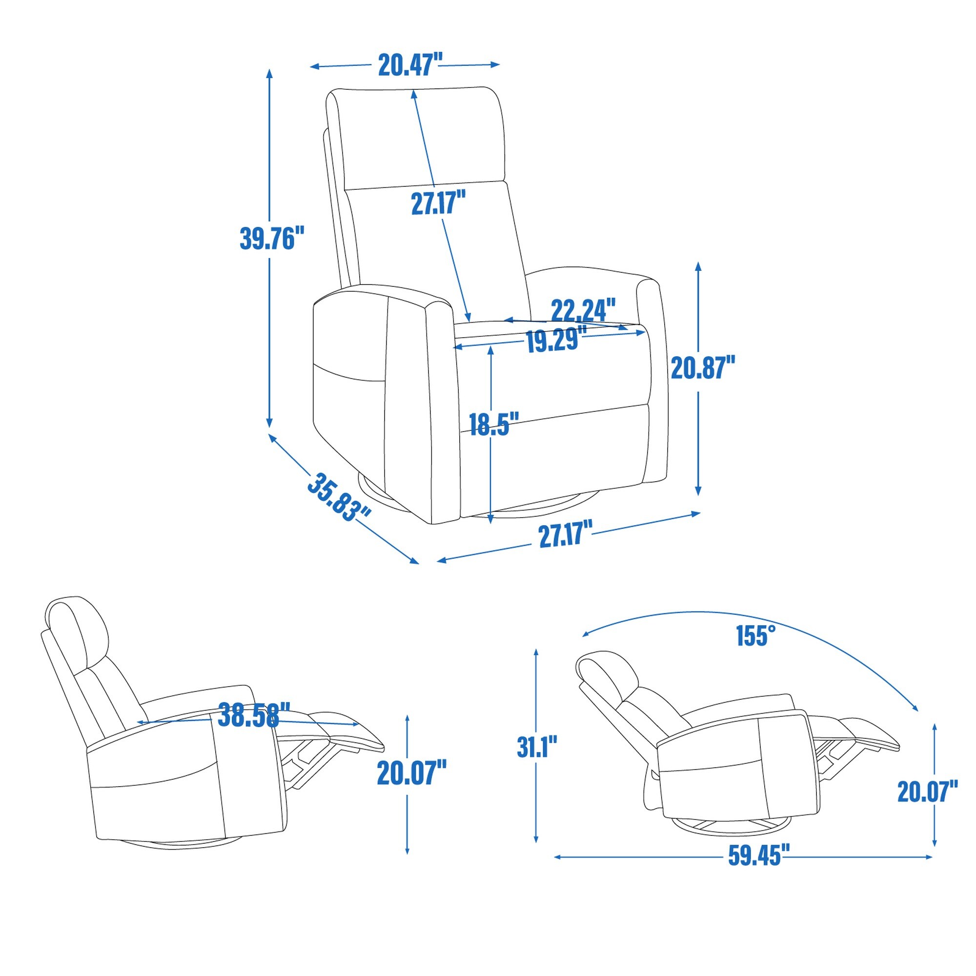 HyperDrop Cart ZW-W1803P362305 recliners - View #3