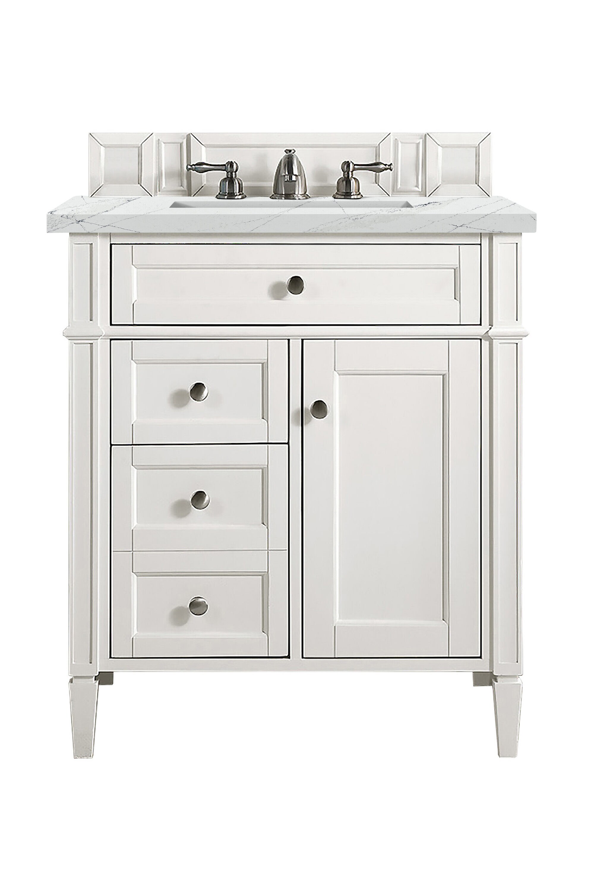 James Martin Vanities Brittany 30in Bright White Undermount Single