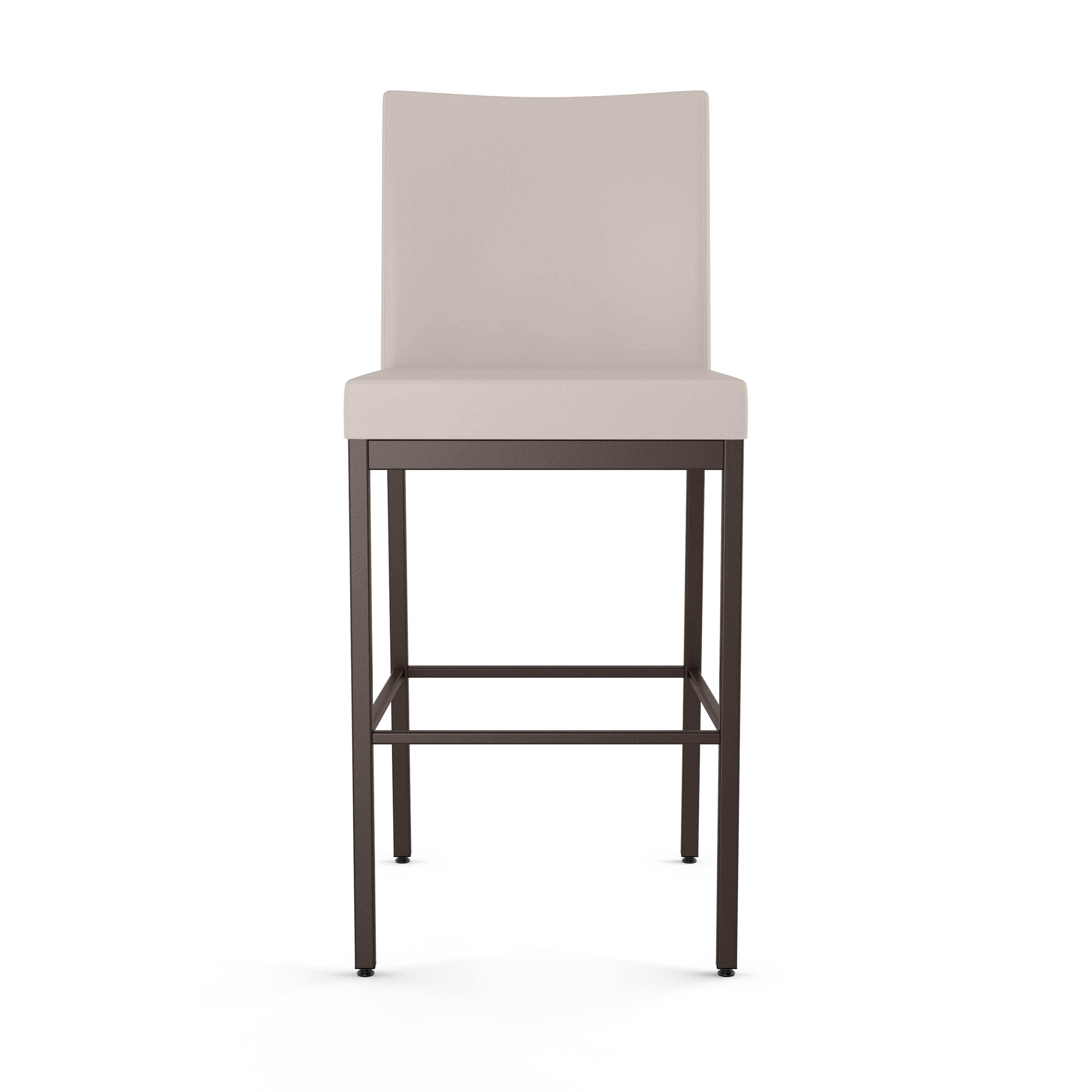 Elegant Perry 26'' Beige Faux Leather Counter Stool with Metallic Base