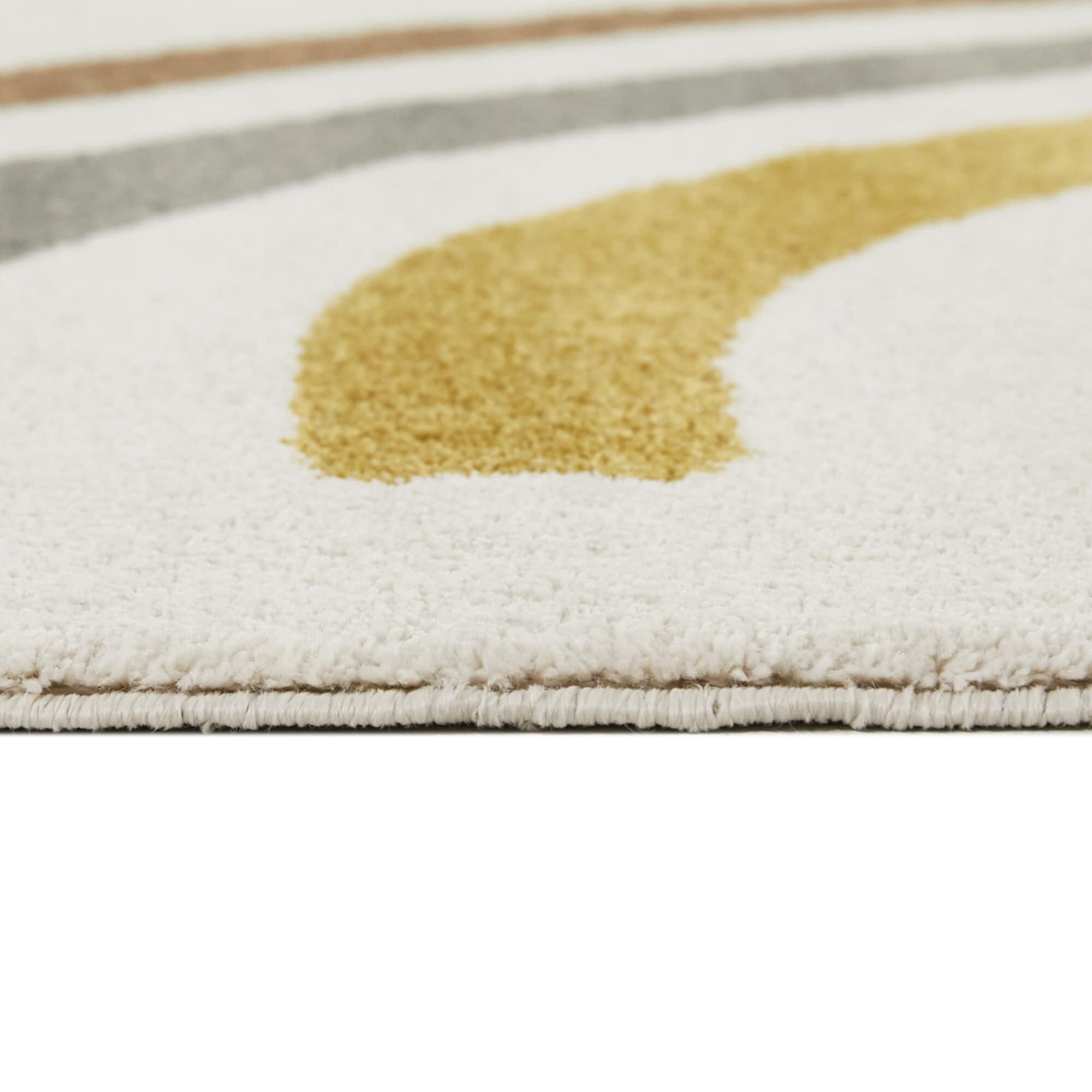 Gold and Gray Synthetic Rectangular Kids' Rug, 4' x 6'