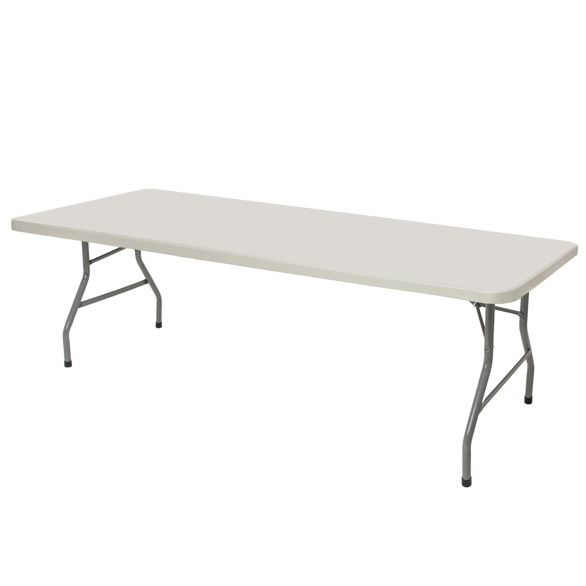 Hampden Furnishings HMDST3096 2.5-Feet x 8-Feet Indoor or outdoor Rectangle Polypropylene Gray Folding dining table 12 -Person