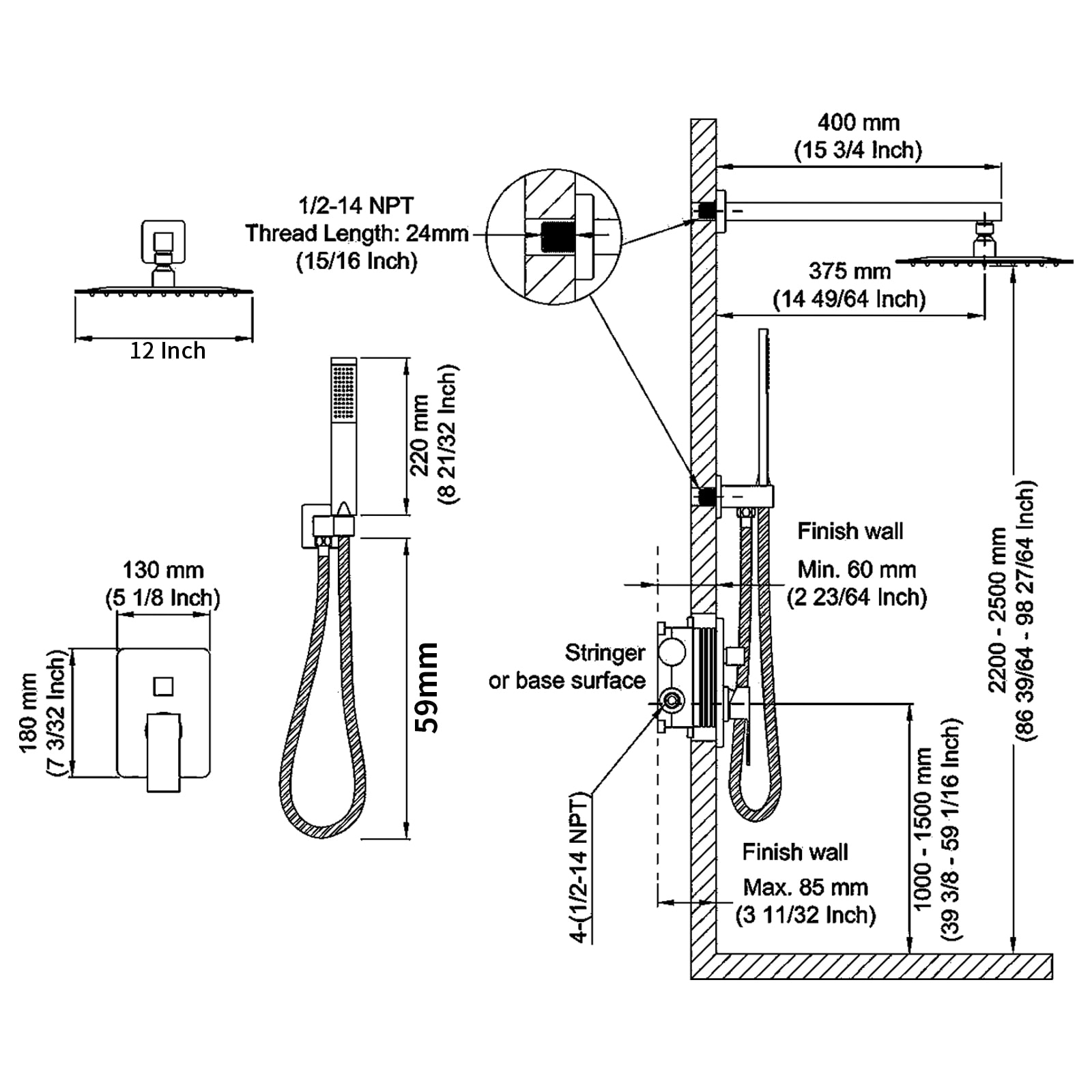 Vanityfus VF-T3177-69150 Showerhead-Bar-Panels - View #3
