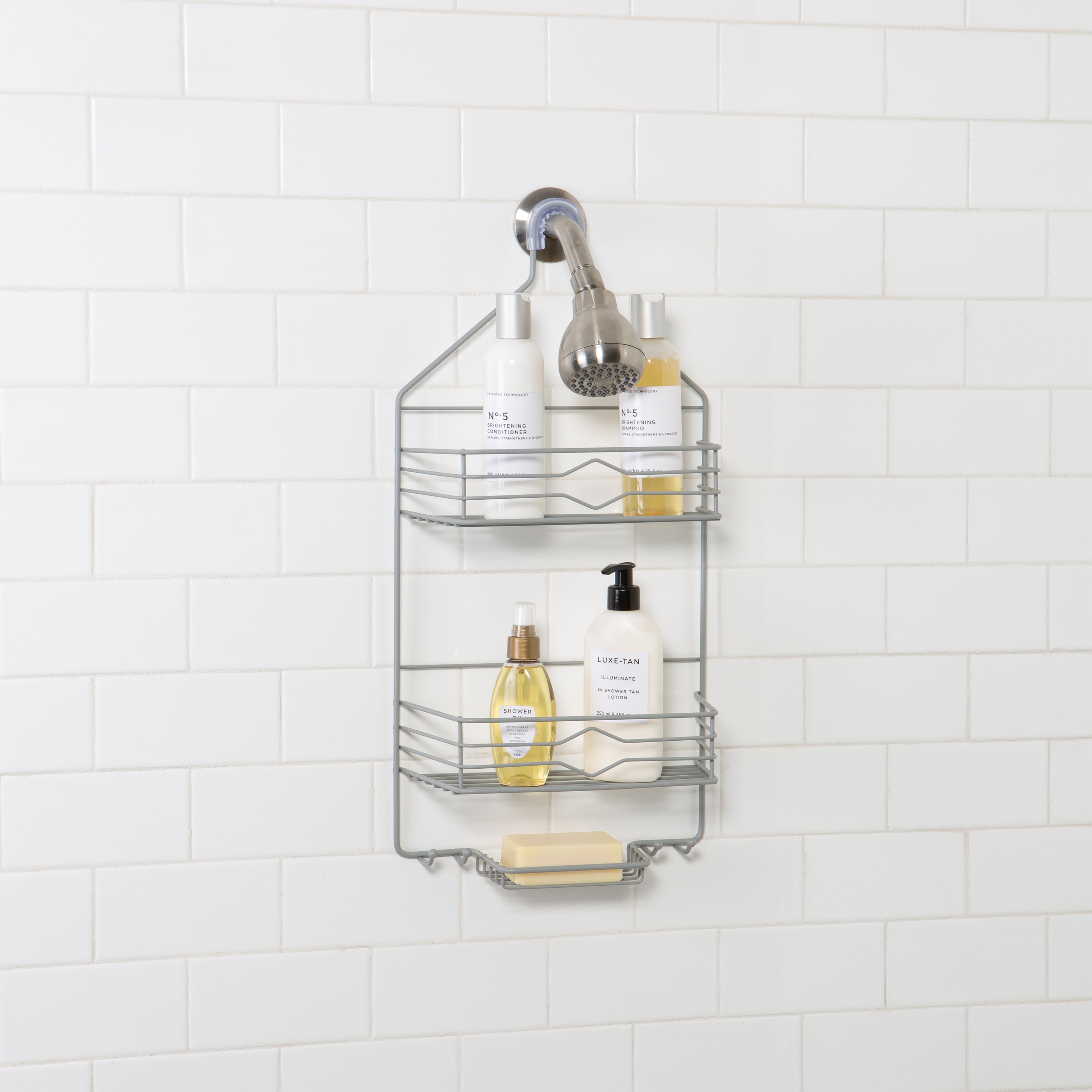 Bath Bliss Grey Plastic 2-Shelf Hanging Shower Caddy 4.33-in x 12.6-in x  27.17-in in the Bathtub & Shower Caddies department at