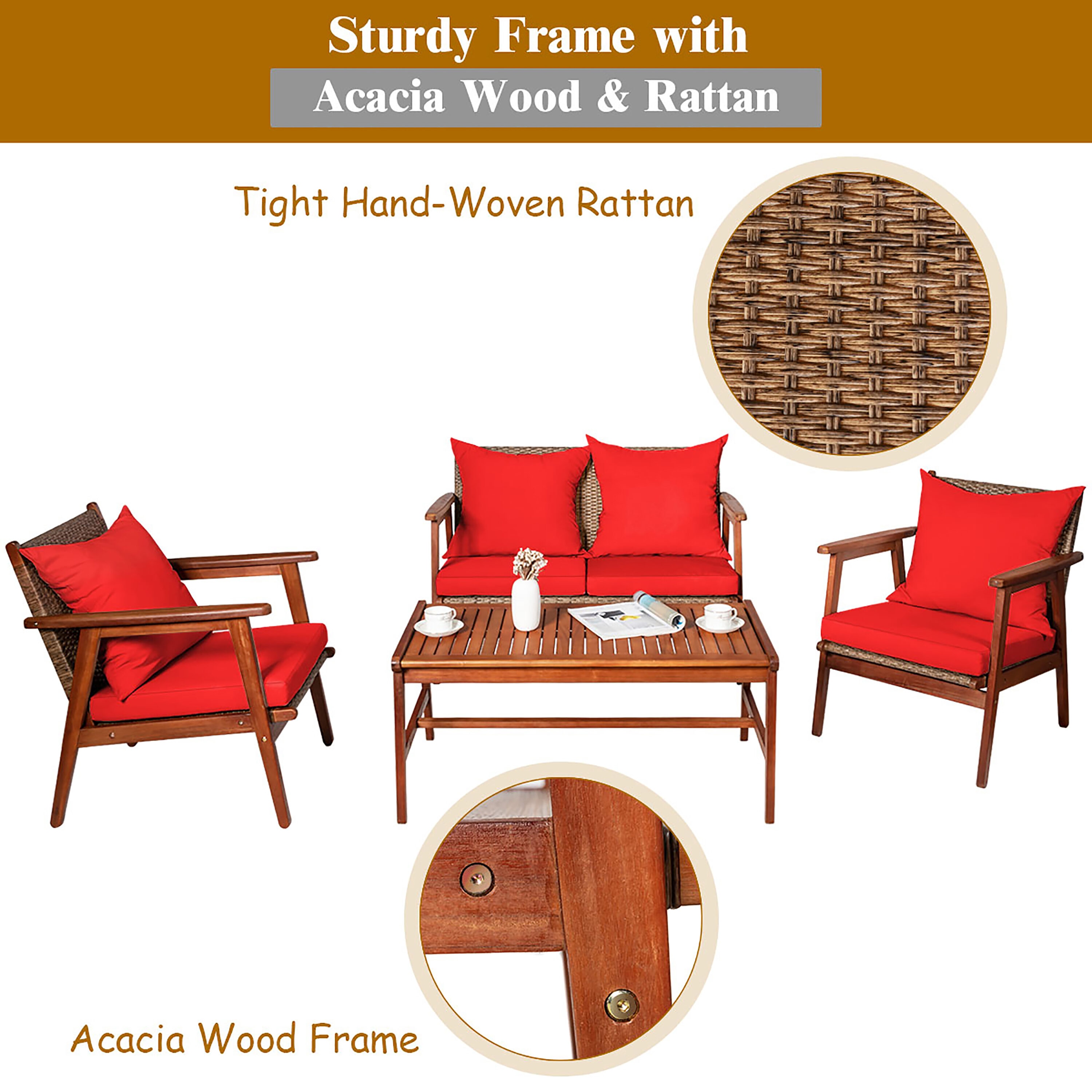 Costway HW68969RE+ Patio-Conversation-Sets - View #4