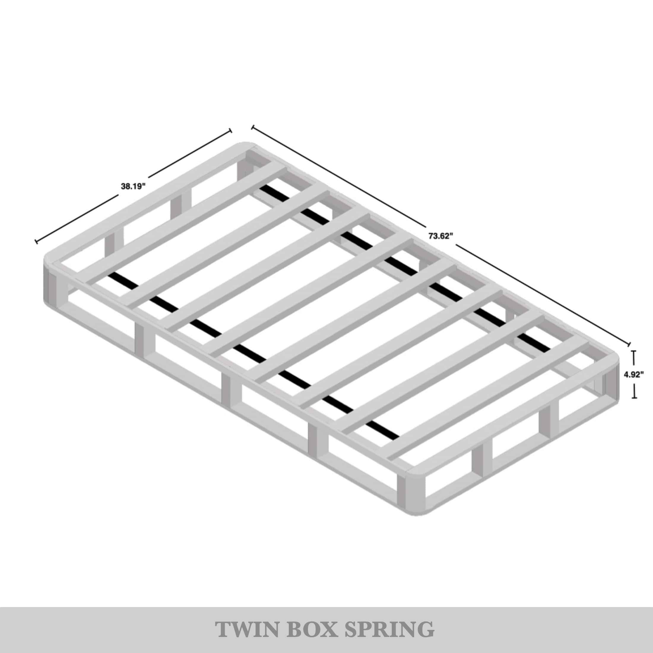 CasePiece 5" Twin Wooden Box Spring in Warm Gray Linen
