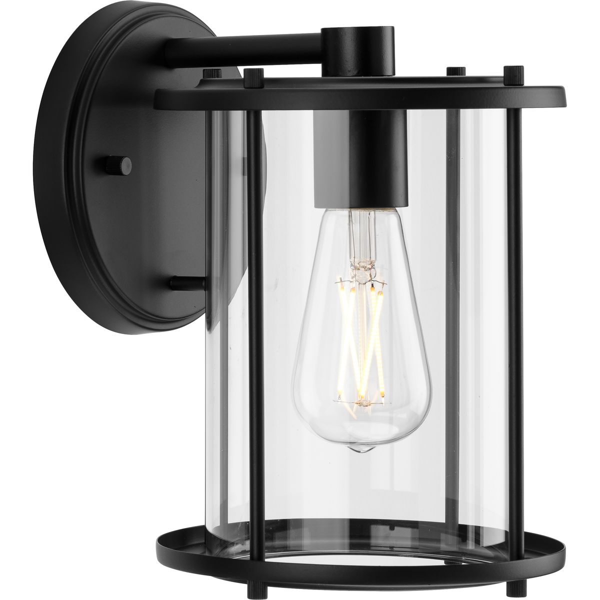 Progress Lighting P560057-31M Gunther 1 -Light 9.5-in H Matte Black Hardwired Outdoor Wall Light