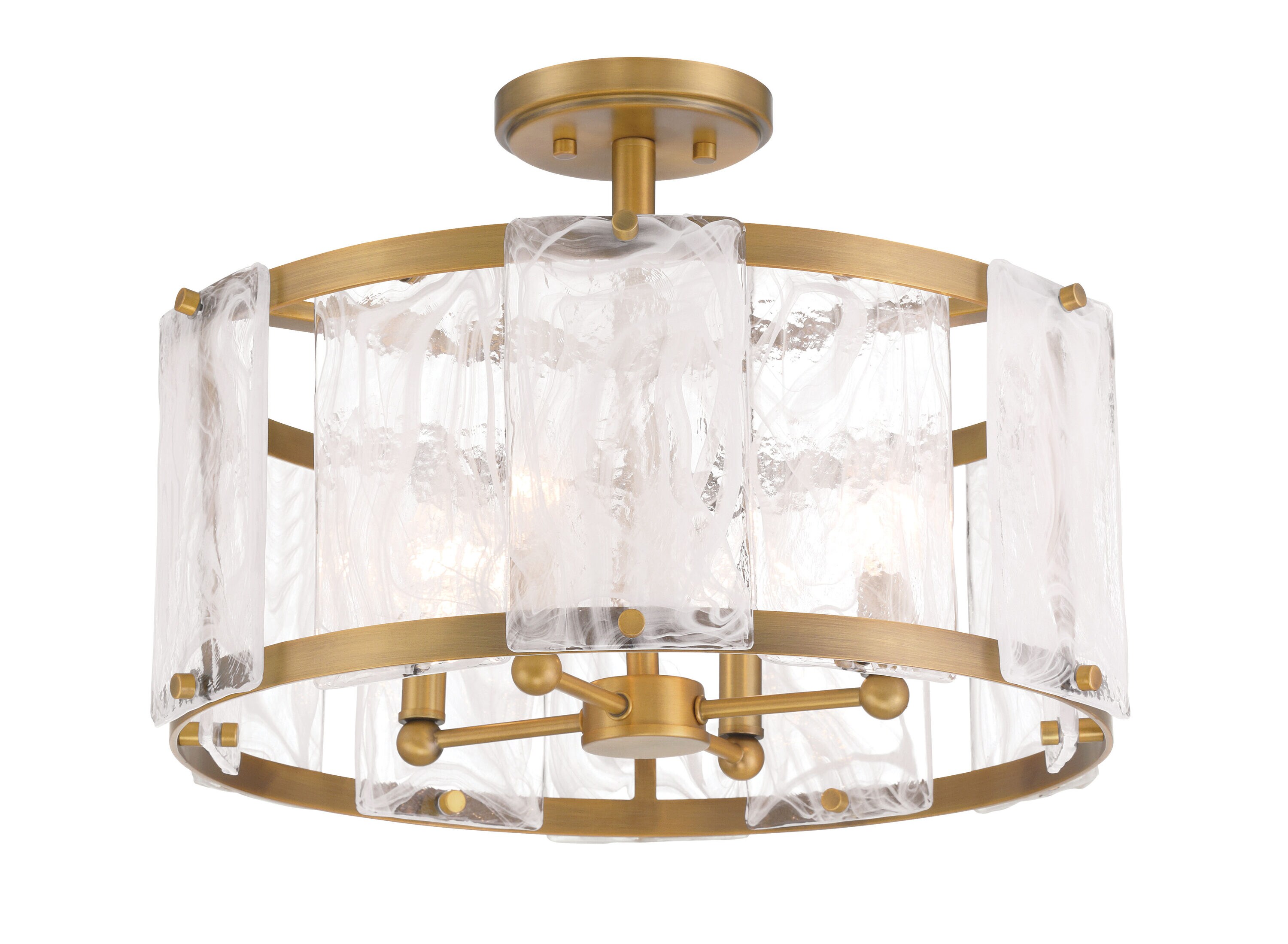 Minka Lavery 3635-732 Veil 4 -Light 18-in Satin Brass Flush Mount Light