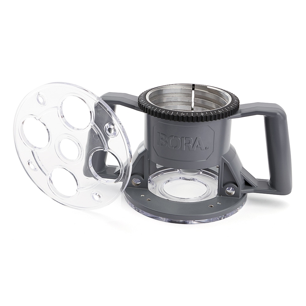 BORA PM-6210 Durable Cast Aluminum Router Parts & Attachments with Oversized Handles and Micro Adjust Ring