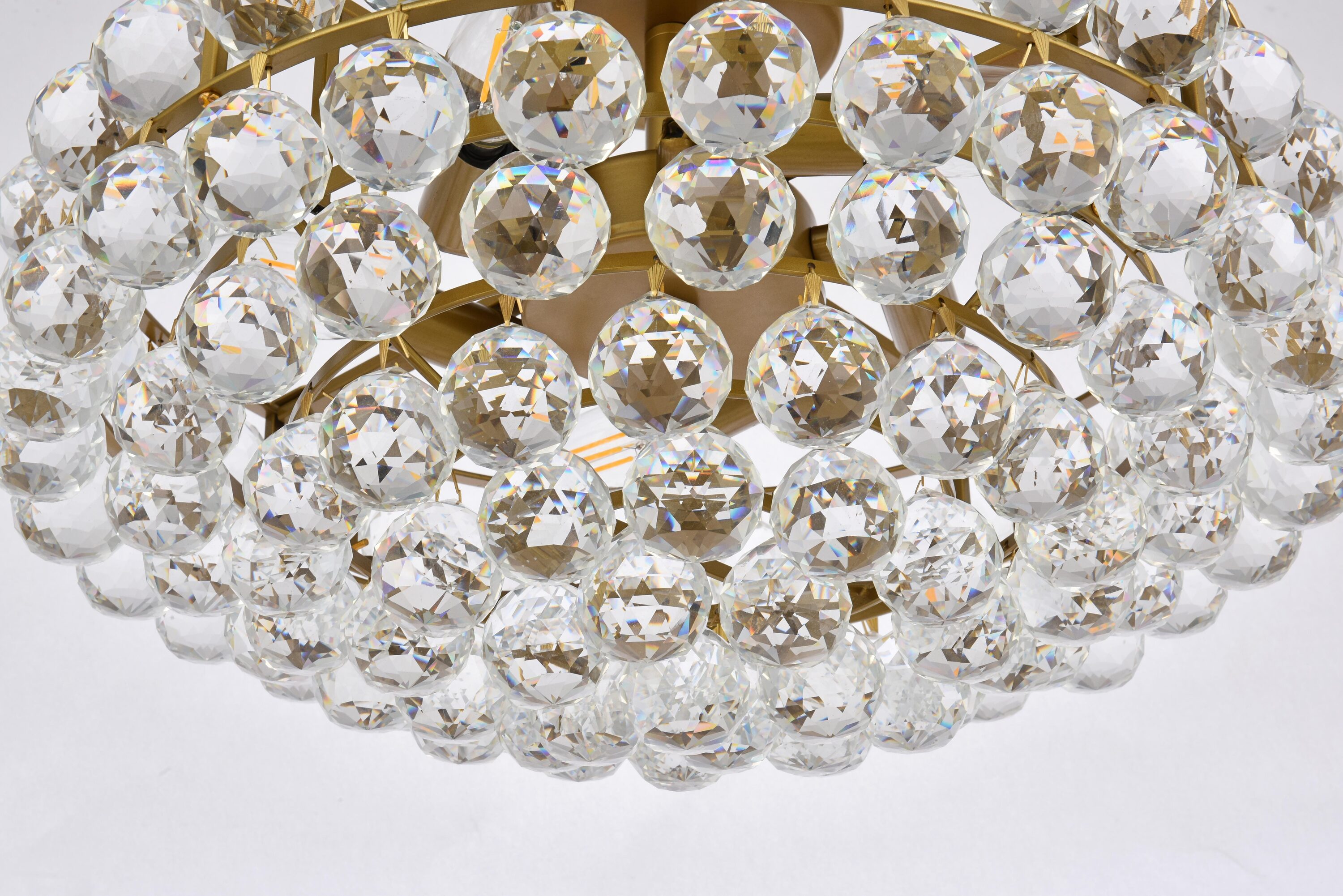 Savannah 18'' Brass and Crystal 5-Light Flush Mount