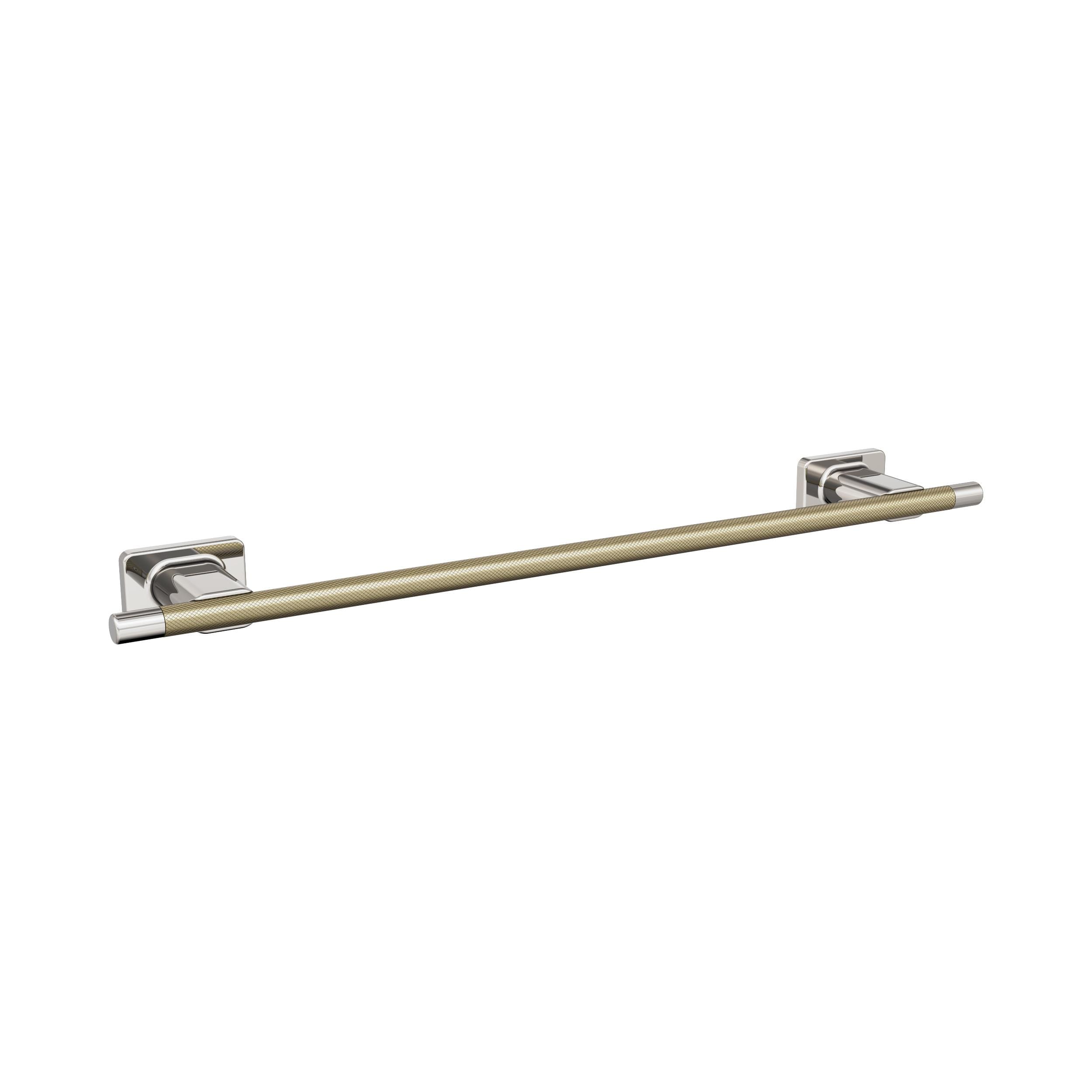 Amerock BH26614PNBBZ Esquire 18-in Polished Nickel/Golden Champagne Wall mount Single Towel Bar