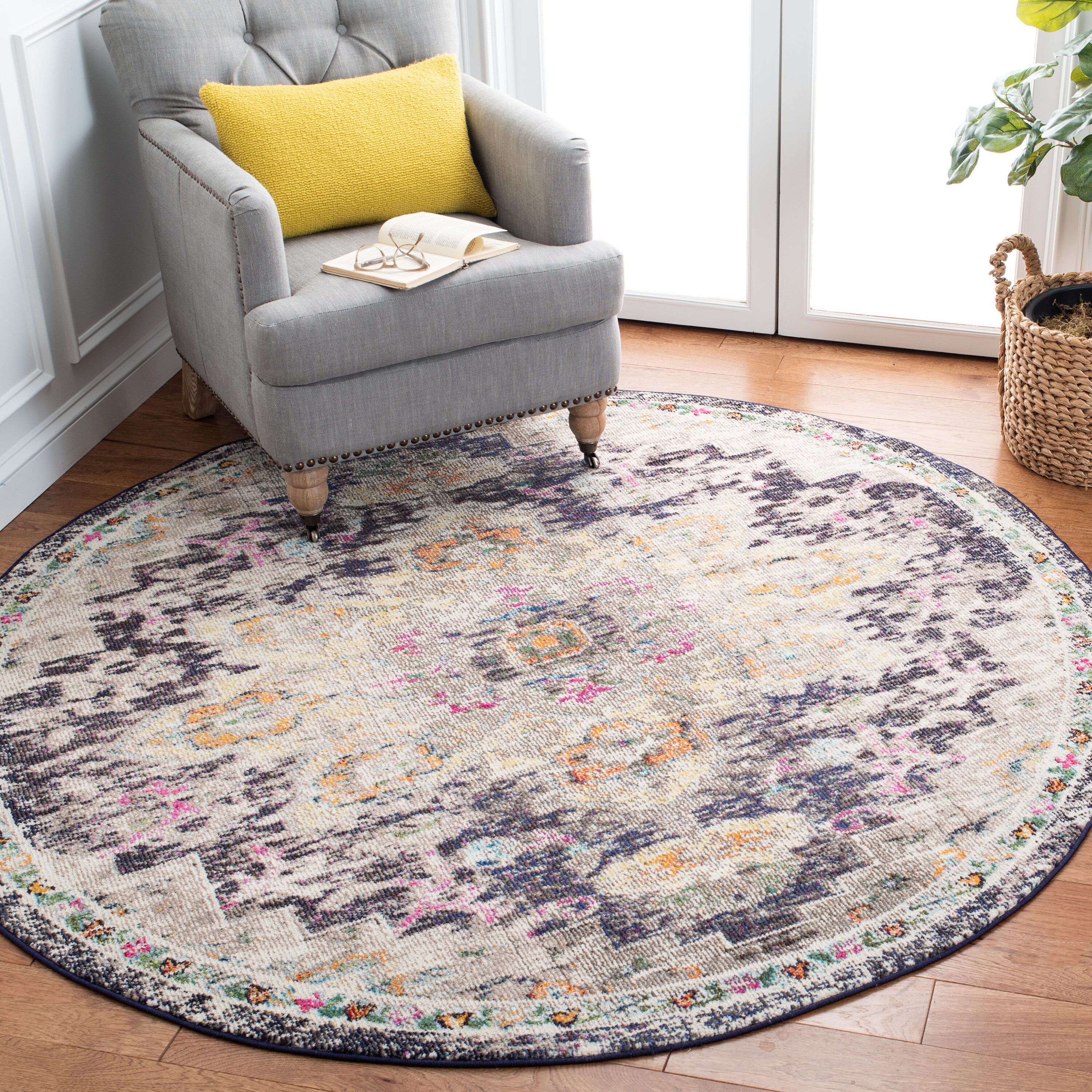 Madison 473Z Black / Gold Bohemian Round 8ft x 8ft Rug