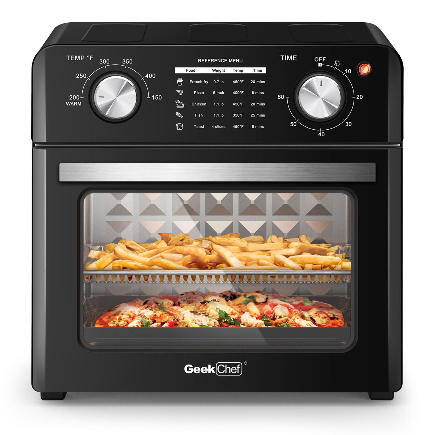 GZMR 4 Slice Black Convection Toaster Oven Automatic Shut off 1400 Watt in the Toaster Ovens department at Lowes