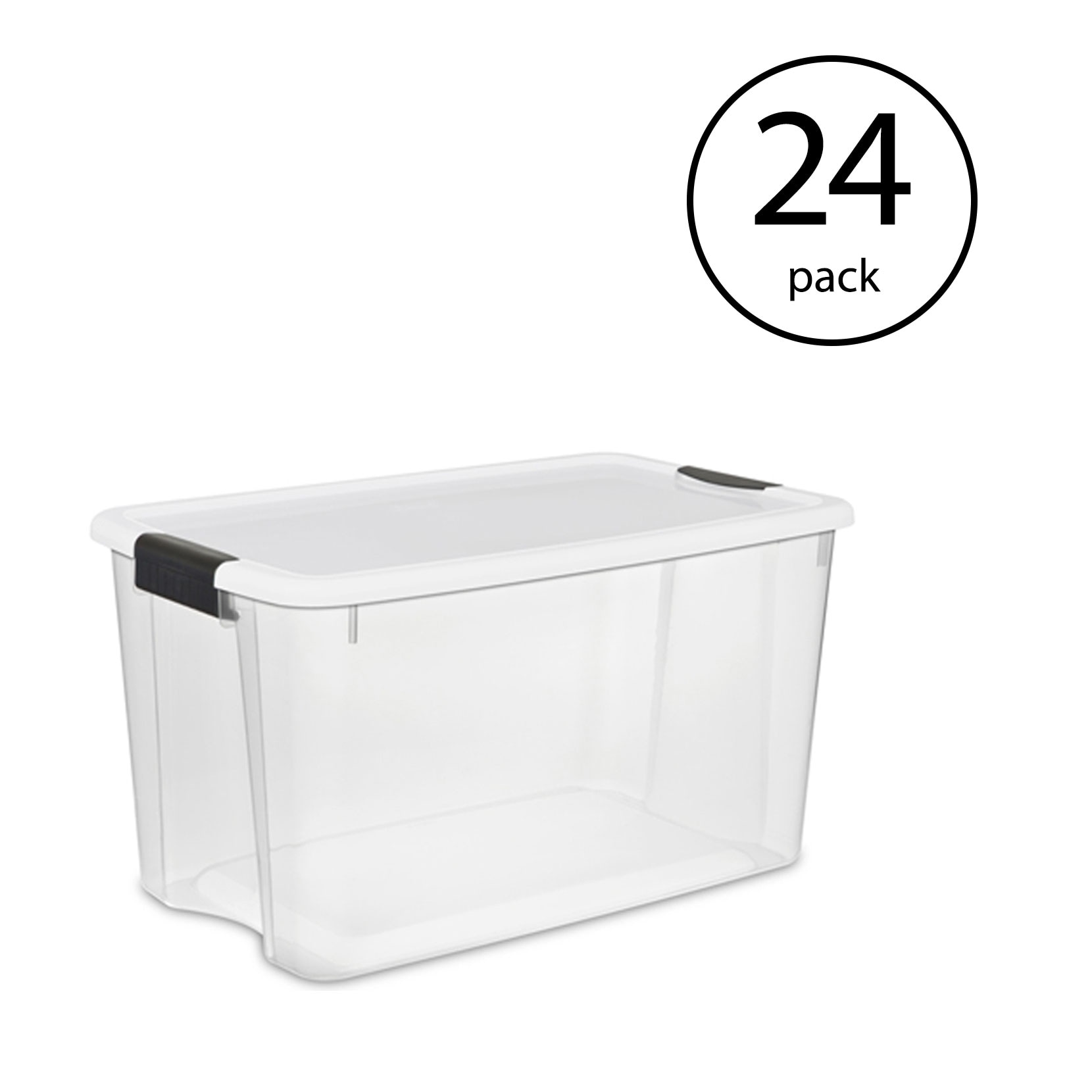 Set of 3 Large Storage Containers 105 Quart Clear Plastic Totes