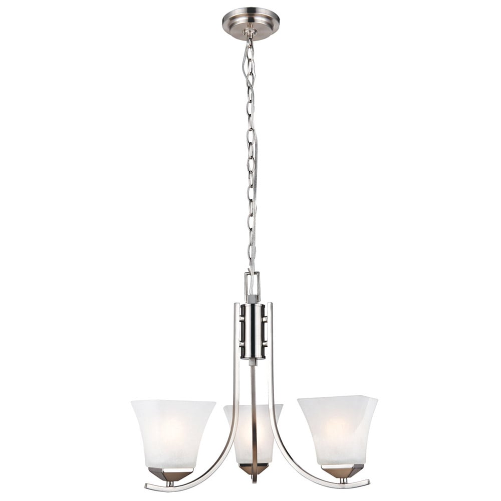 Design House 514828 Torino 3 -Light Satin Nickel Traditional For Use in Dining Rooms, Foyers, Kitchens, Living Rooms Chandelier