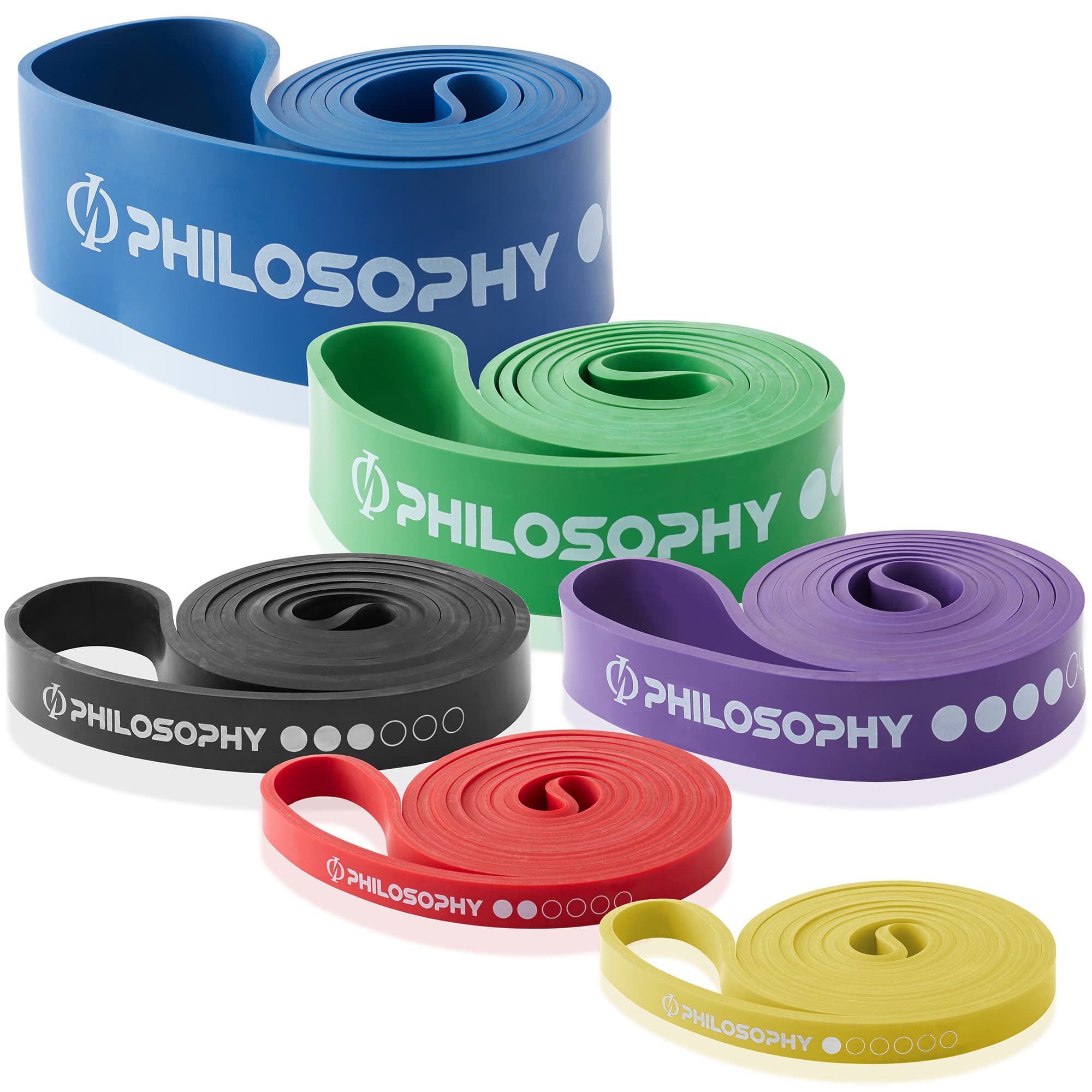 Philosophy Gym FIT-BND-PK6 Pull Up Assist Band 6 Piece Set - Resistance Loop Set with Storage Bag
