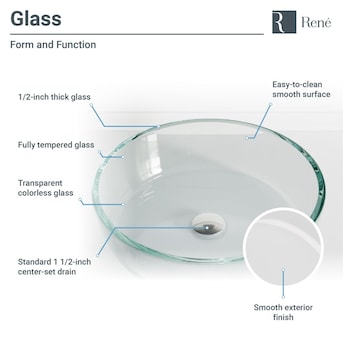 Glass Vessel Sink in Crystal with R9-7007 Faucet and Pop-Up Drain in Antique Bronze Glass Vessel Sink in Crystal with R9-7007 Faucet and Pop-Up Drain in Antique Bronze