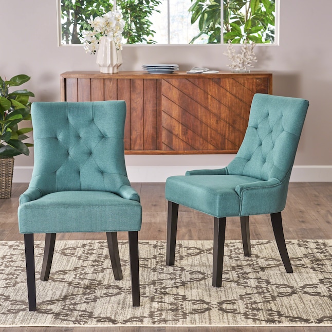 Best Ing Home Decor Set Of 2 Hayden, Aqua Velvet Tufted Dining Chair