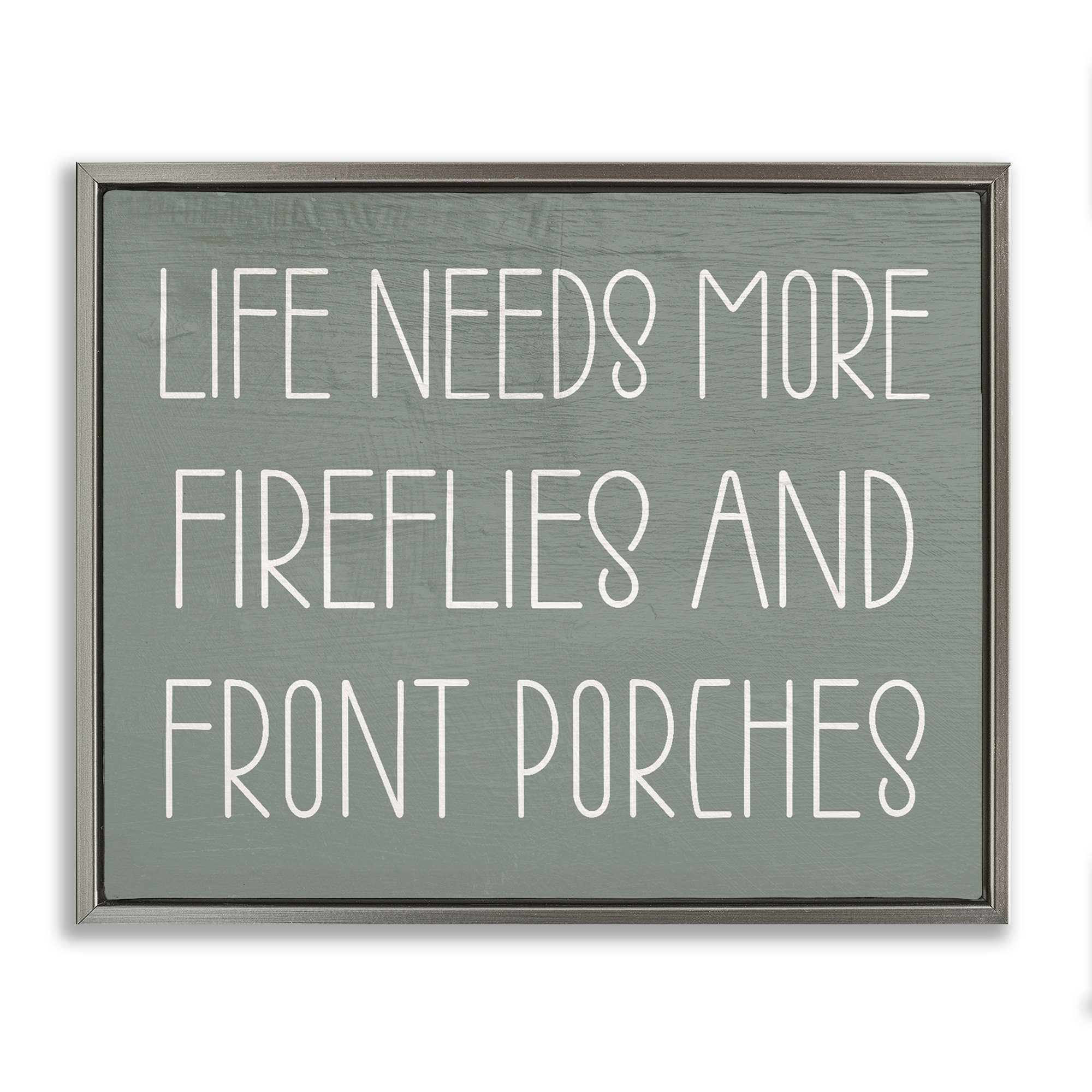 Stupell Industries BT-160-FFL-24X30 Fireflies and Front Porches Gray Framed Floater Canvas Wall Art By Lil' Rue 31 x 25