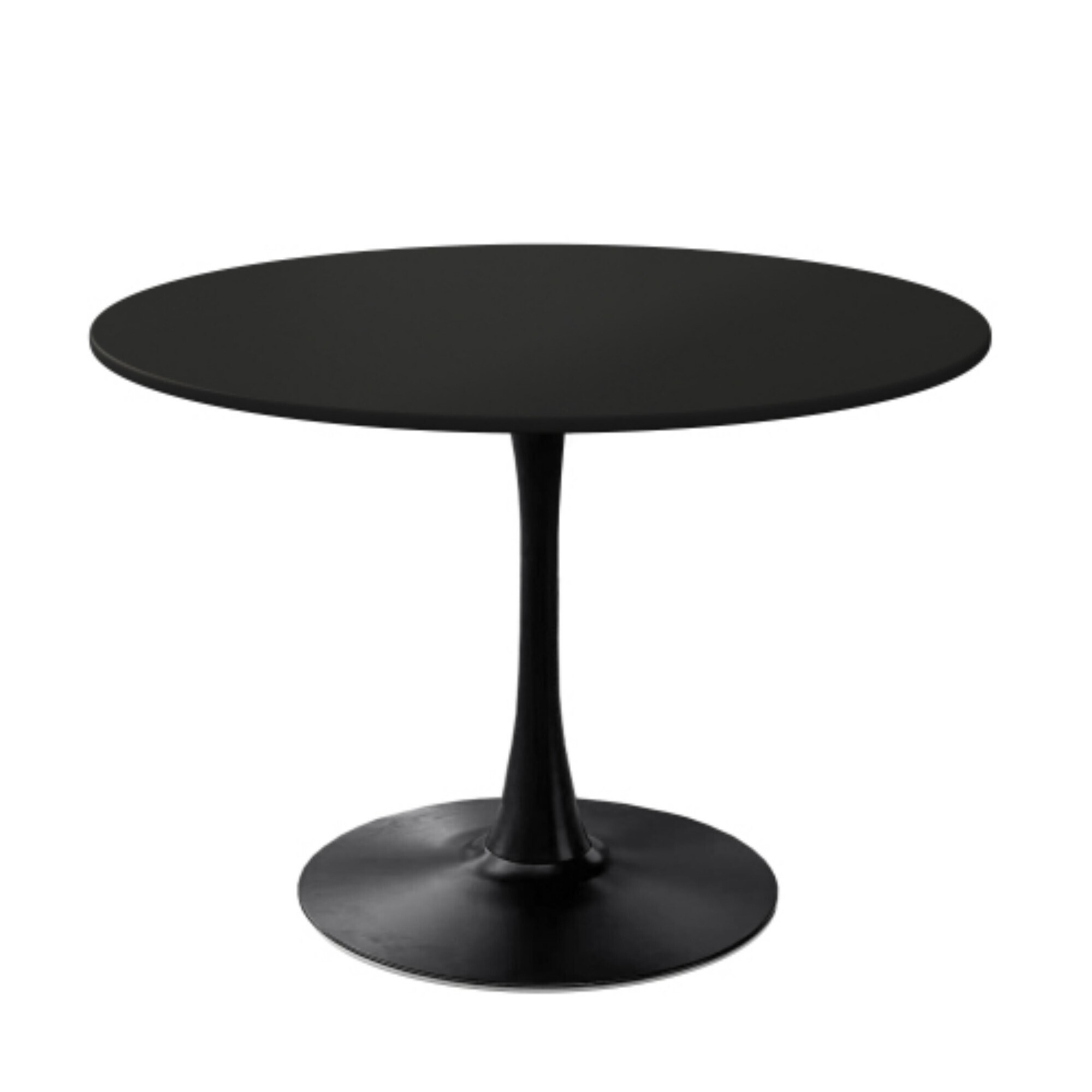 Miki Shinly SPR-9057-10MI Round Metal Base Table Black MDF Modern Coffee Table