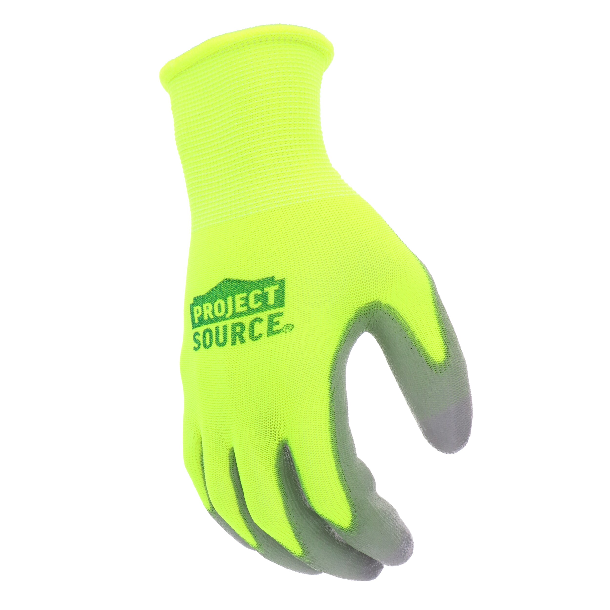 Project Source Large Yellow Polyurethane Dipped Polyester Construction  Gloves, (15-Pairs) in the Work Gloves department at