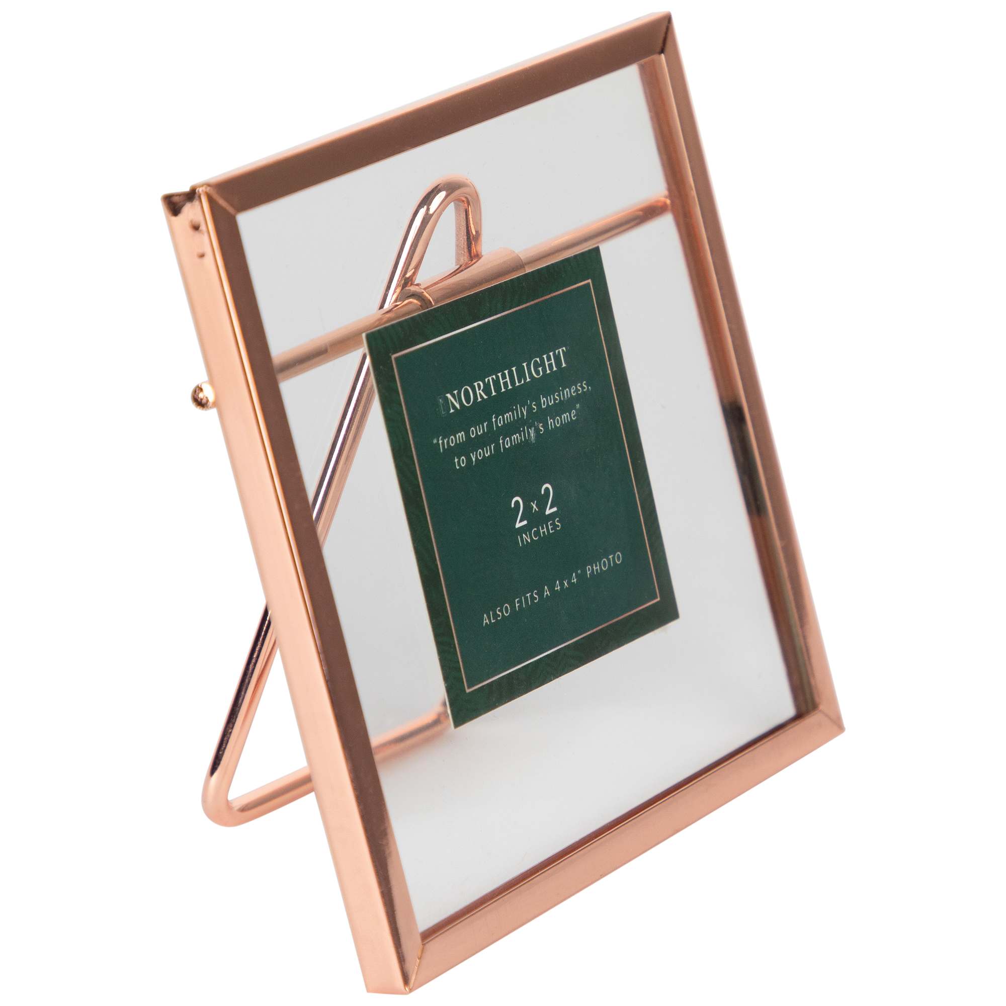 Northlight Square Metal Picture Frame with Easel Stand - for 4 inch x 4 ...