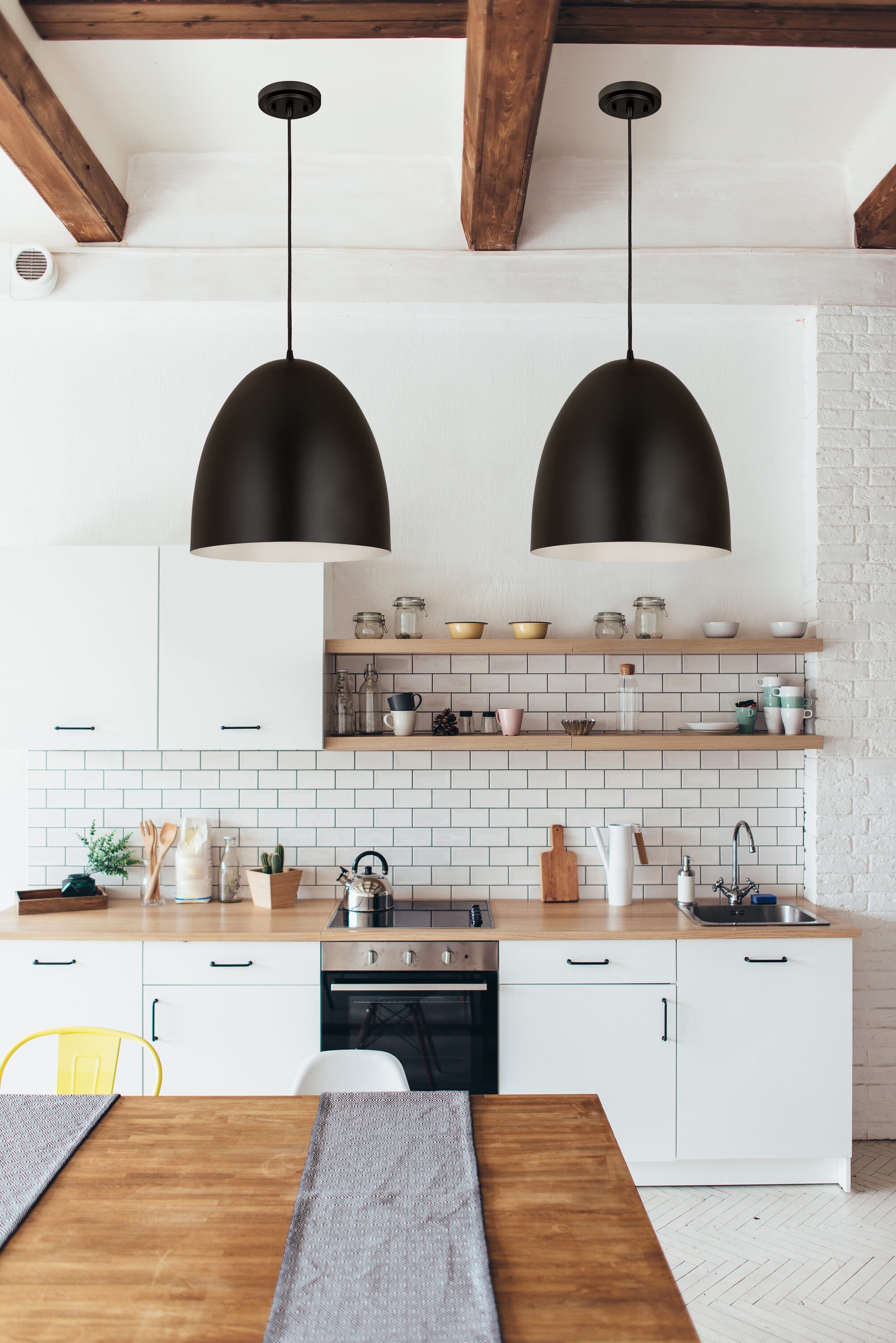 Matte Black Contemporary Dome Pendant Light