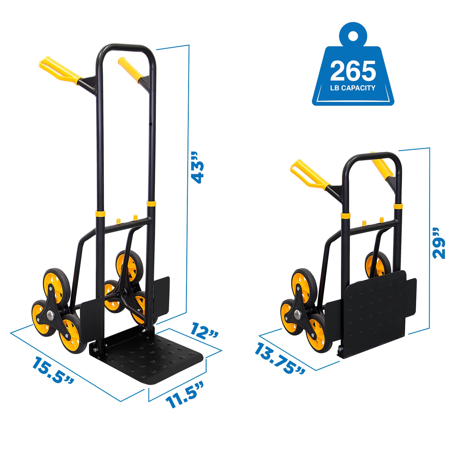 Hand Truck with Telescope Handle Dolly Cart Trolley Cart for Moving, 4