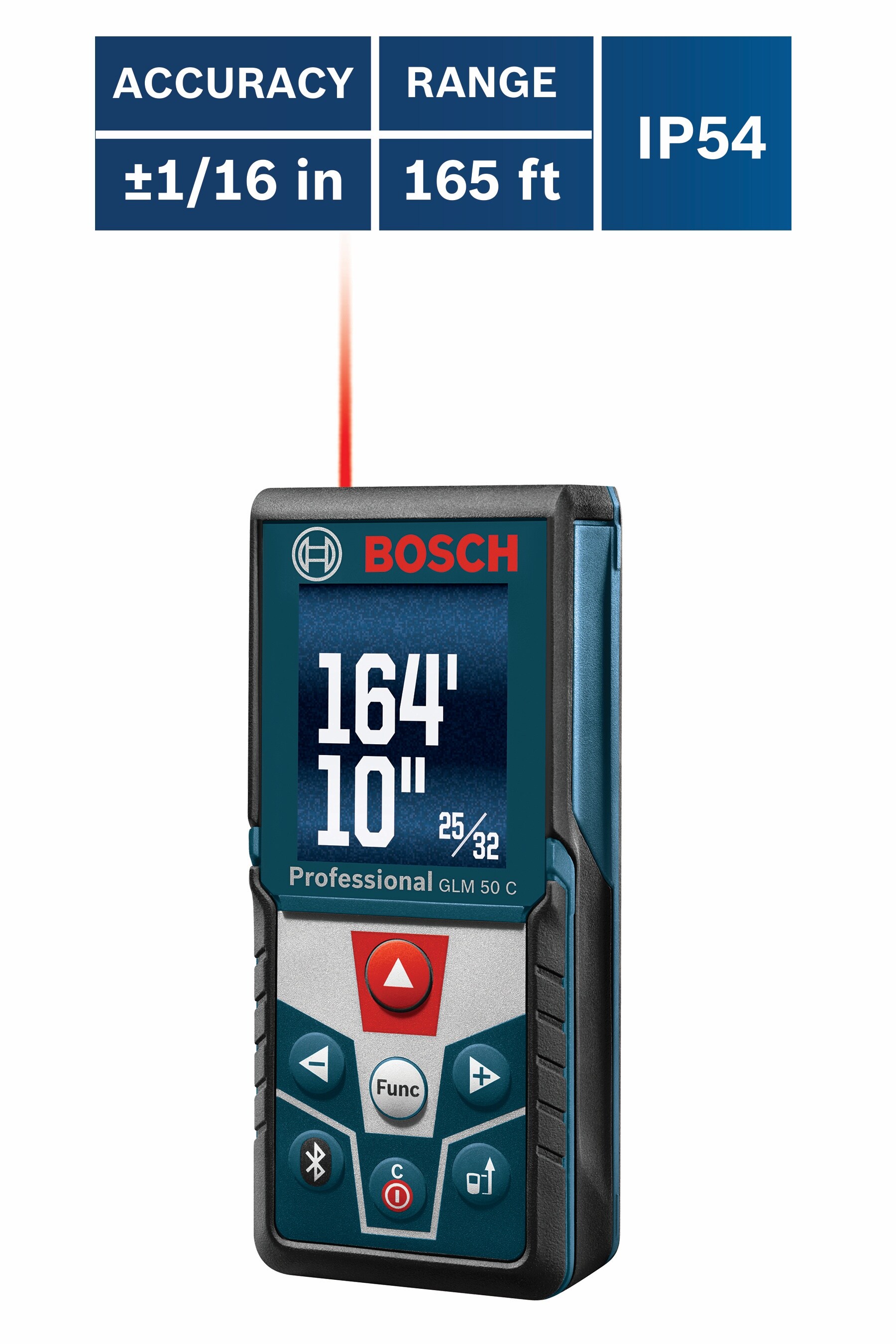 intelligens Guggenheim Museum Perforering Bosch BLAZE 165-ft Outdoor Laser Distance Measurer with Backlit Display  Bluetooth Compatibility in the Laser Distance Measurers department at  Lowes.com