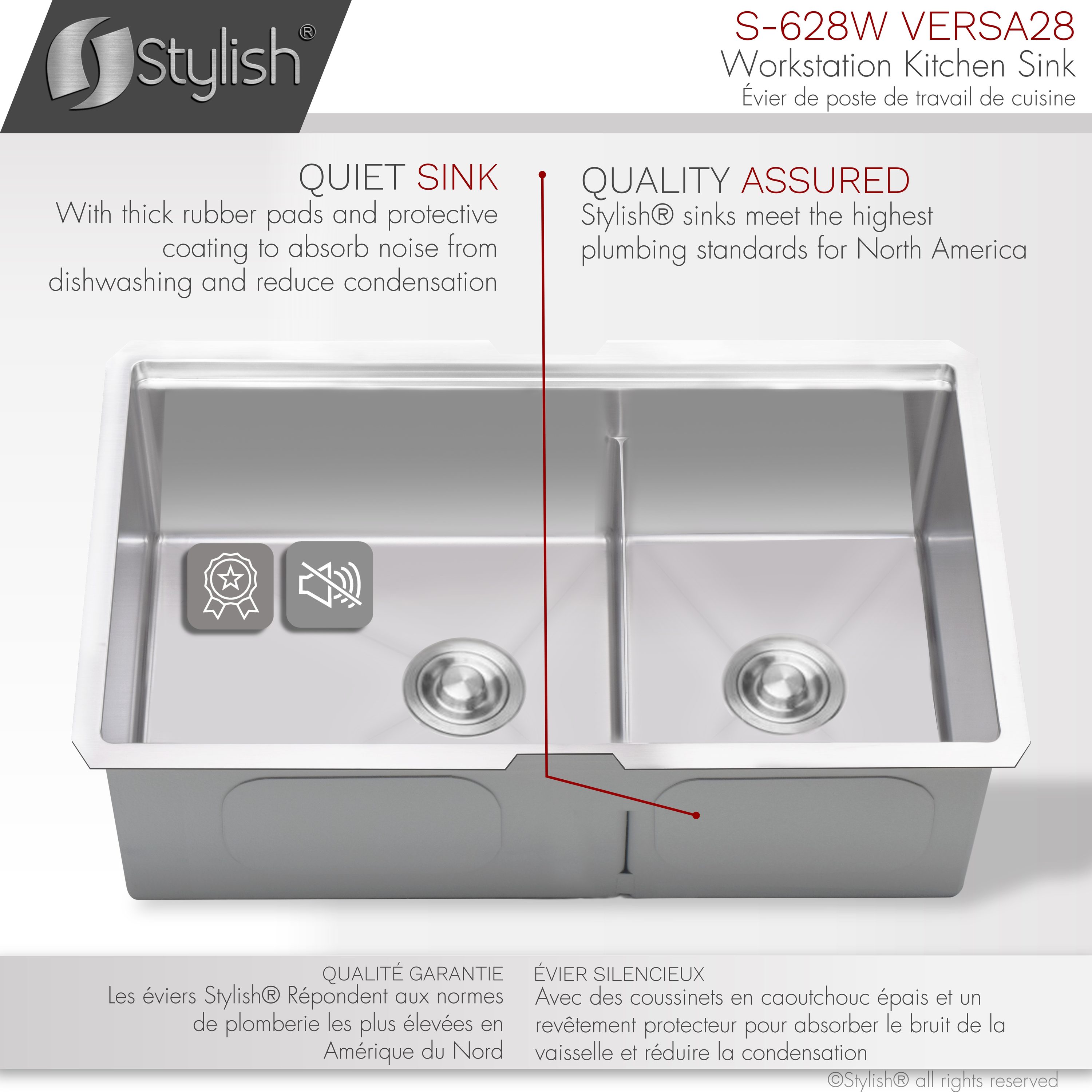 Stylish S-628W1 Kitchen-Sinks - View #8