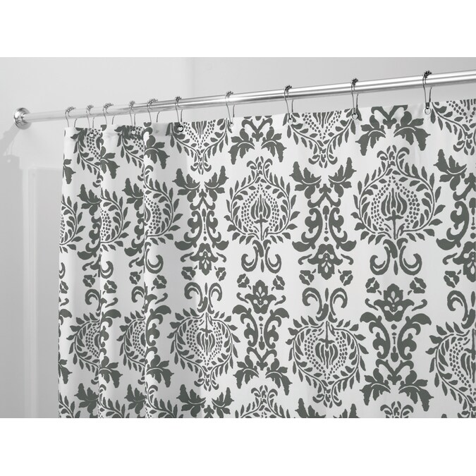 Interdesign Damask Polyester Charcoal, Charcoal Damask Curtains