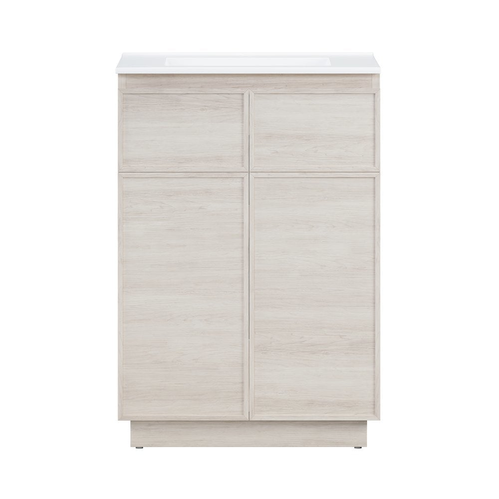 Swiss Madison SM-5-BV0801WO St Tropez 24 Freestanding Bathroom Vanity in White Oak with Sink Top