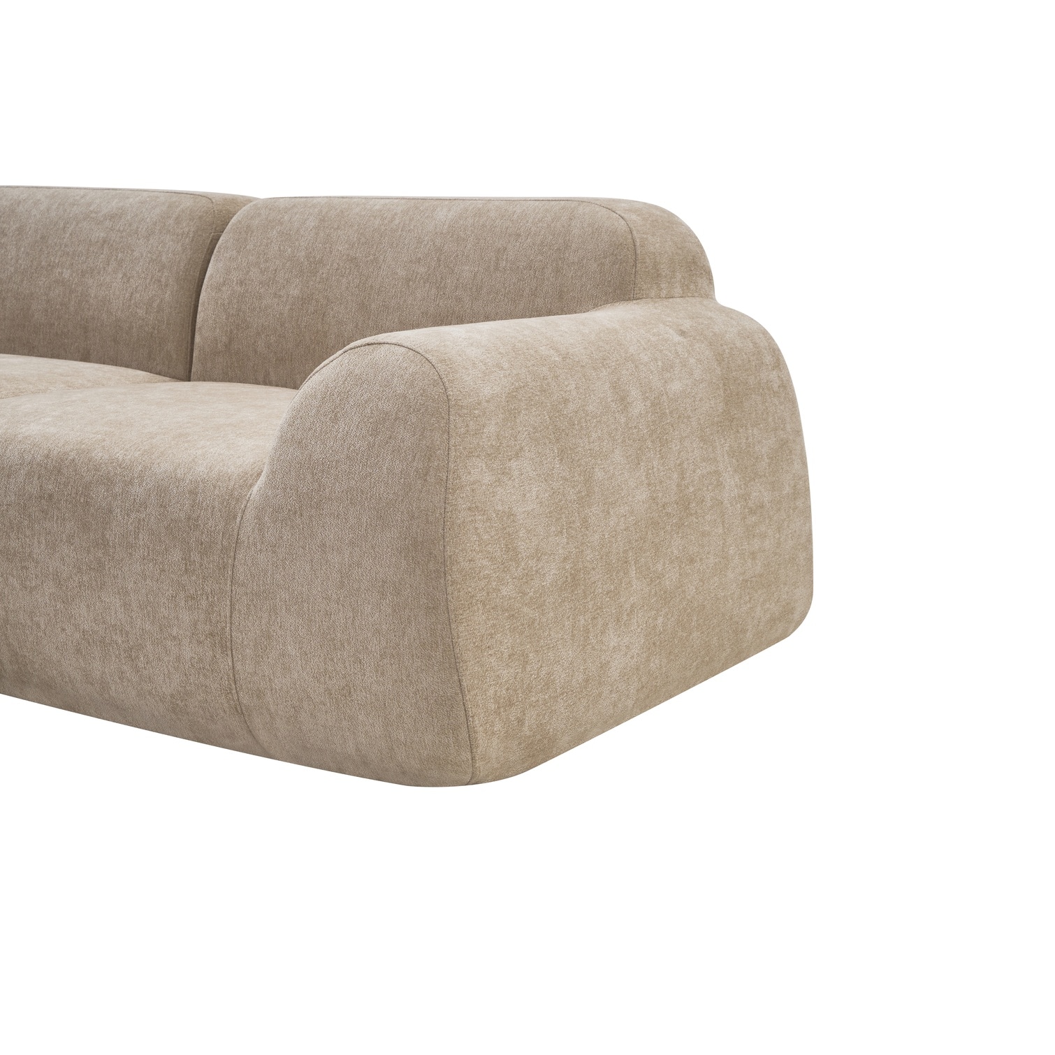 Naturefalls Beige Sectional Sofa with Velvet Upholstery Foam+Spring ...