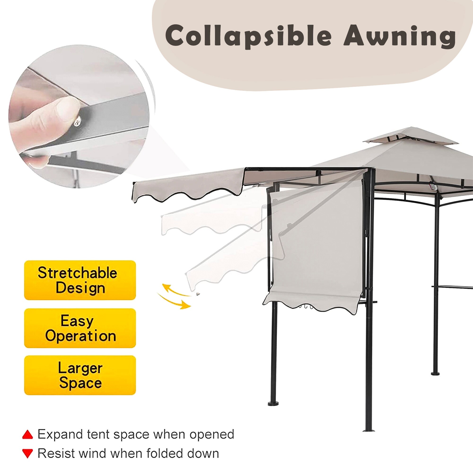 StarEcho SKPE-GREY Wood-Resin-Gazebos - View #5