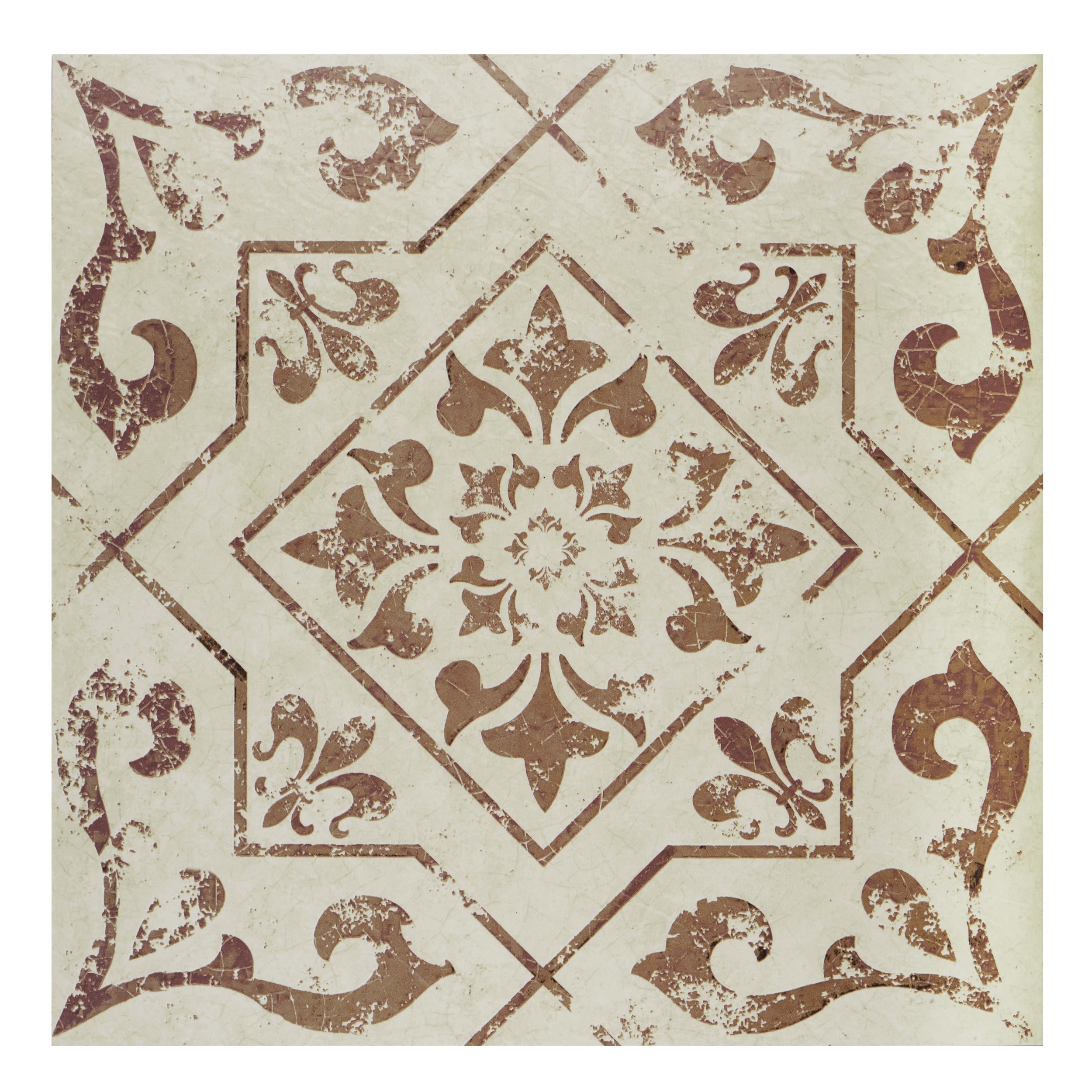 Achim RTFTV62220 Villa Toffee Brown Patterned Look 2.75-mil x 12-in W x 12-in L Peel and Stick Luxury Vinyl Tile Flooring (20-sq ft/ Carton)