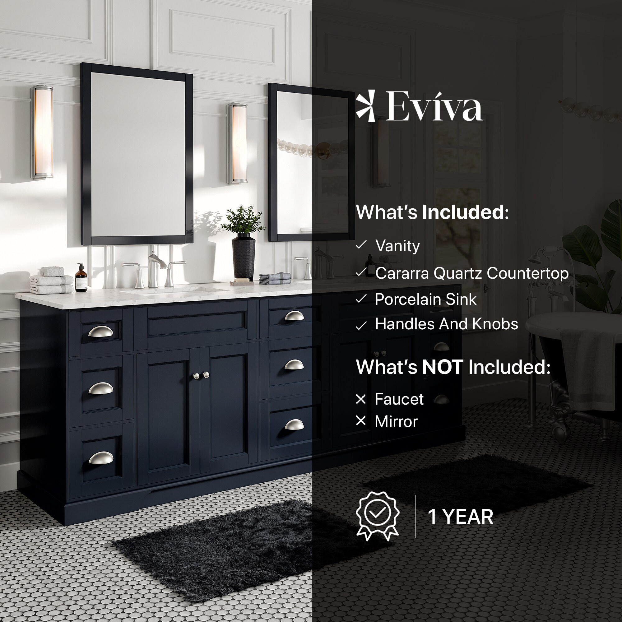 Eviva EVVN666-84CGR Bath-Vanity-Combo - View #7