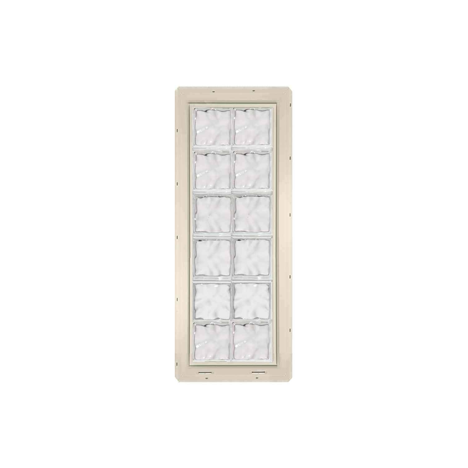 CrystaLok CL1648SDCAL Wavy Glass 16-3/4-in x 46-3/4-in Vinyl New construction Glass Block Window