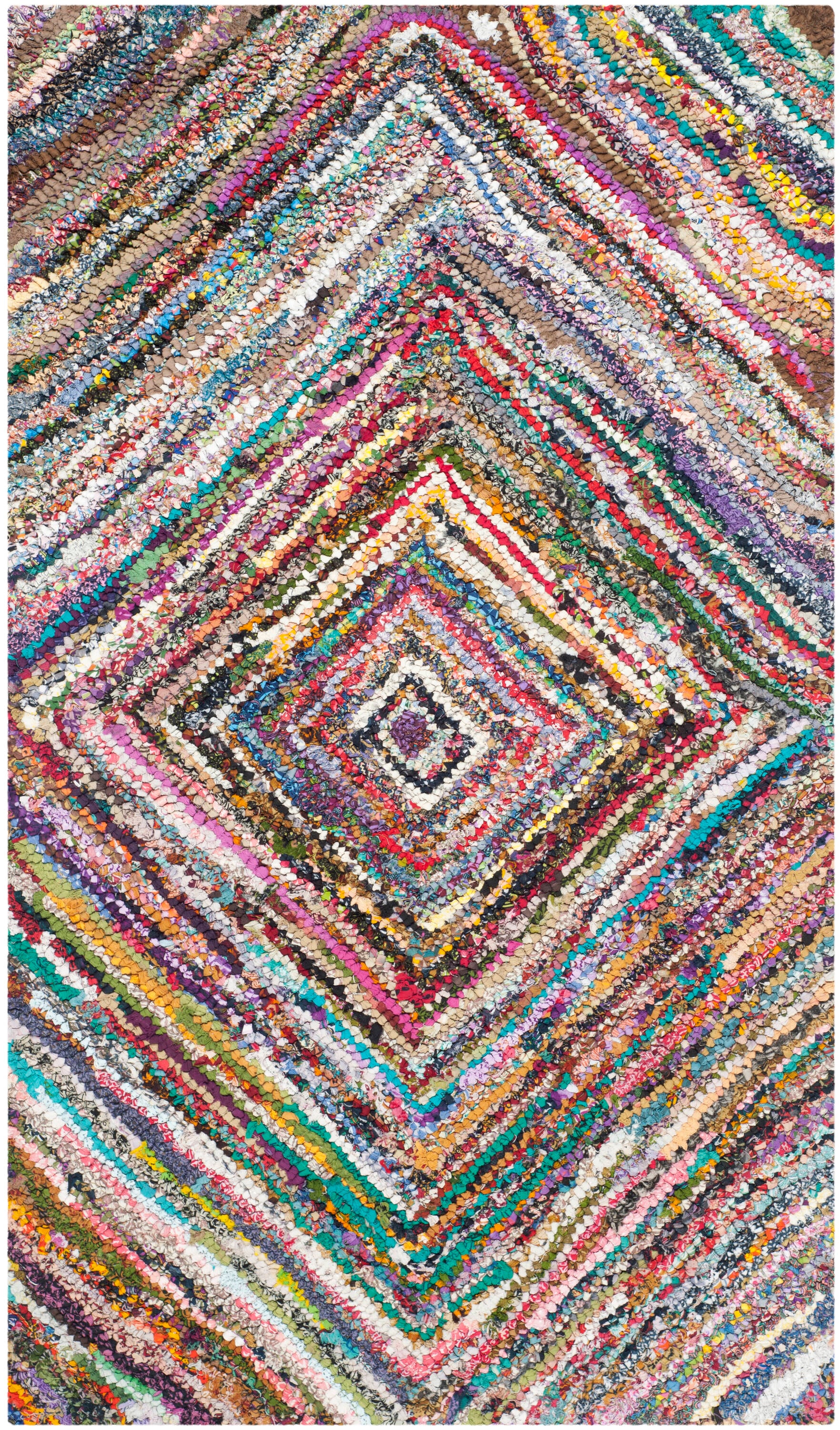 Hand-Tufted Multicolor Wool Rectangular Area Rug