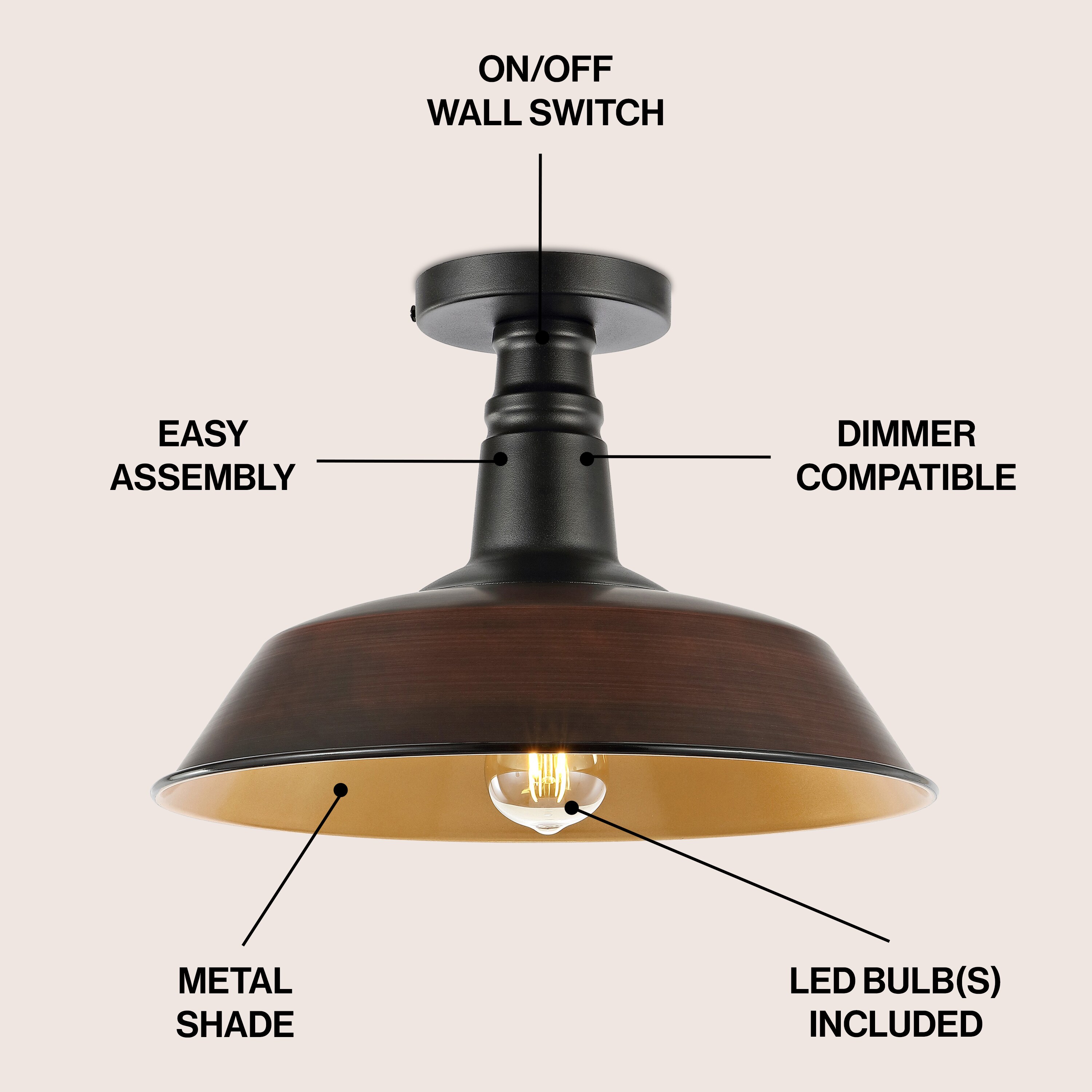 JONATHAN  Y JYL7617G flushmounts - View #3