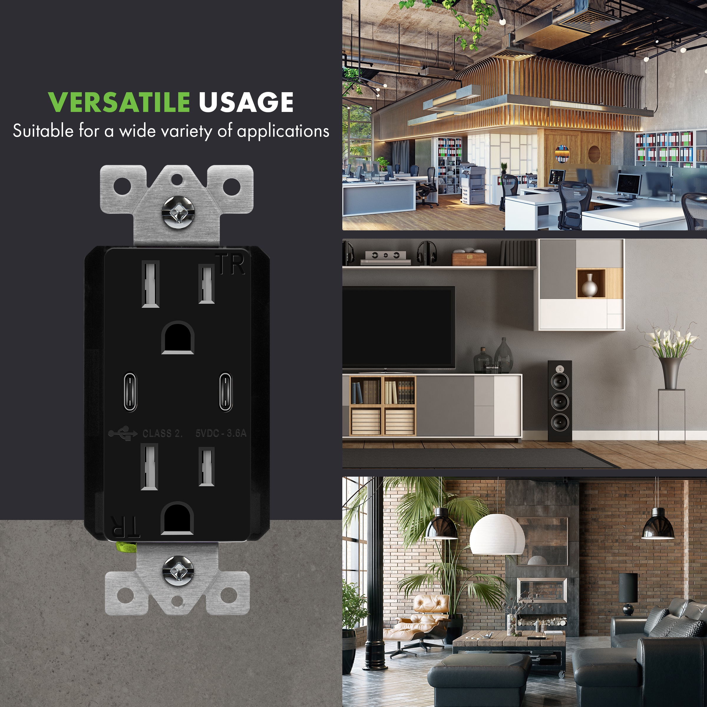 Top Greener TU21536A2C-BKWP3P receptacles - View #4