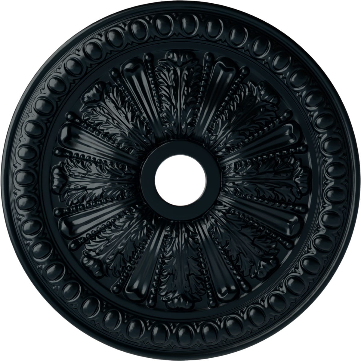 Ekena Millwork CM27TONSF Tomango Egg and Dart 27.875-in W x 27.875-in L Painted Night Shade Polyurethane Whole Ceiling Medallion