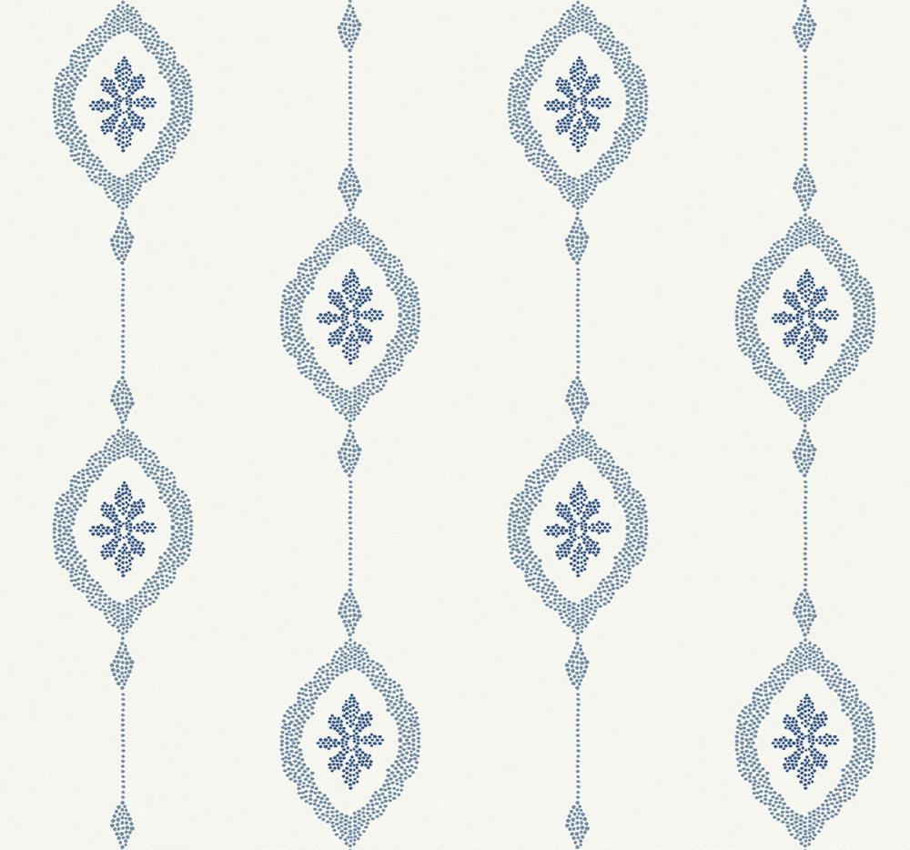 Seabrook Designs MB30512 Beach House 60.75-Sq. Feet Coastal blue Paper Medallion Unpasted Wallpaper