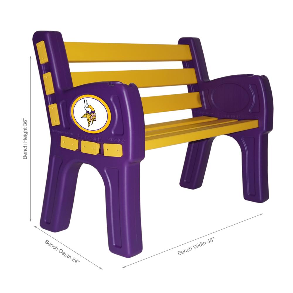 Imperial International Minnesota Vikings 48-in L NFL Recycled Plastic Park  Bench in the Park Benches department at