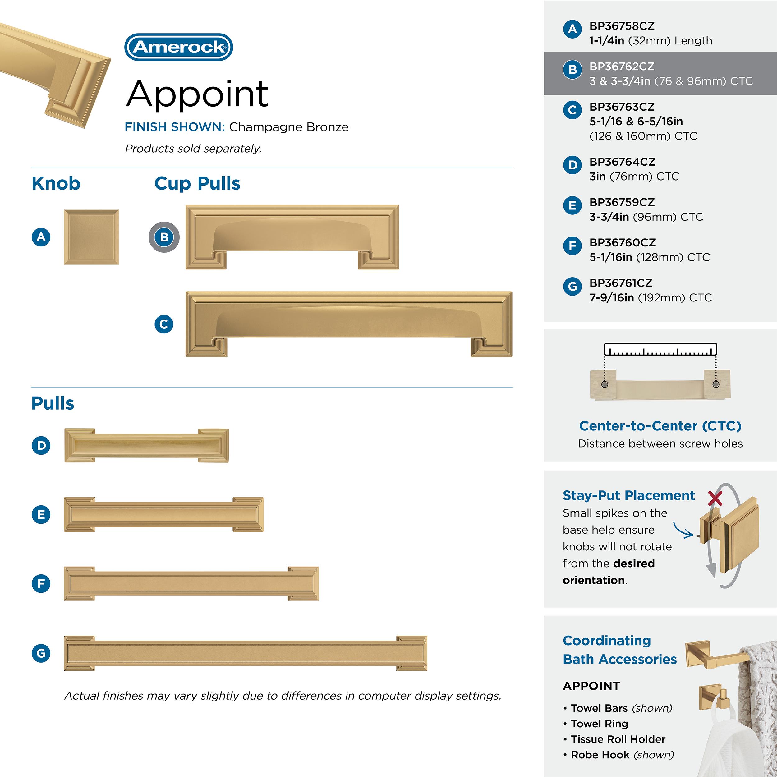 Amerock BP36762CZ Cabinet-Pulls - View #8