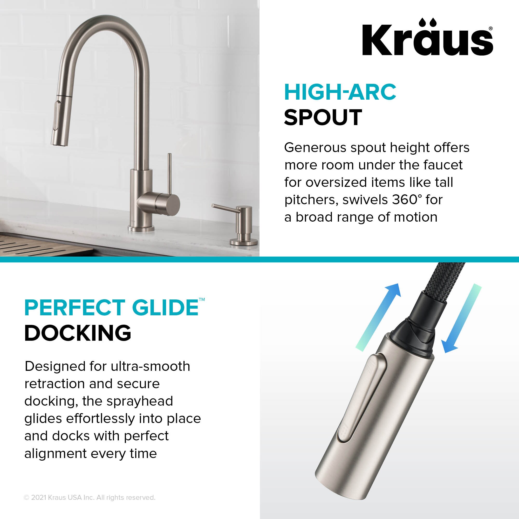 Kraus Oletto Brushed Gold Single Handle Pull-down Kitchen Faucet With ...