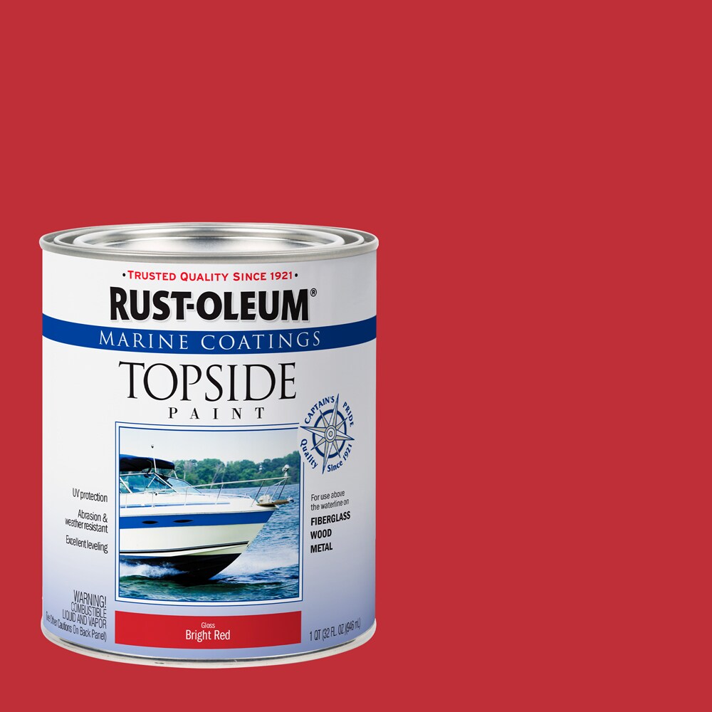 Rust-Oleum Marine Coatings Topside Paint Gloss Bright Red Enamel Oil-based Marine paint ( 1-quart ) #207004